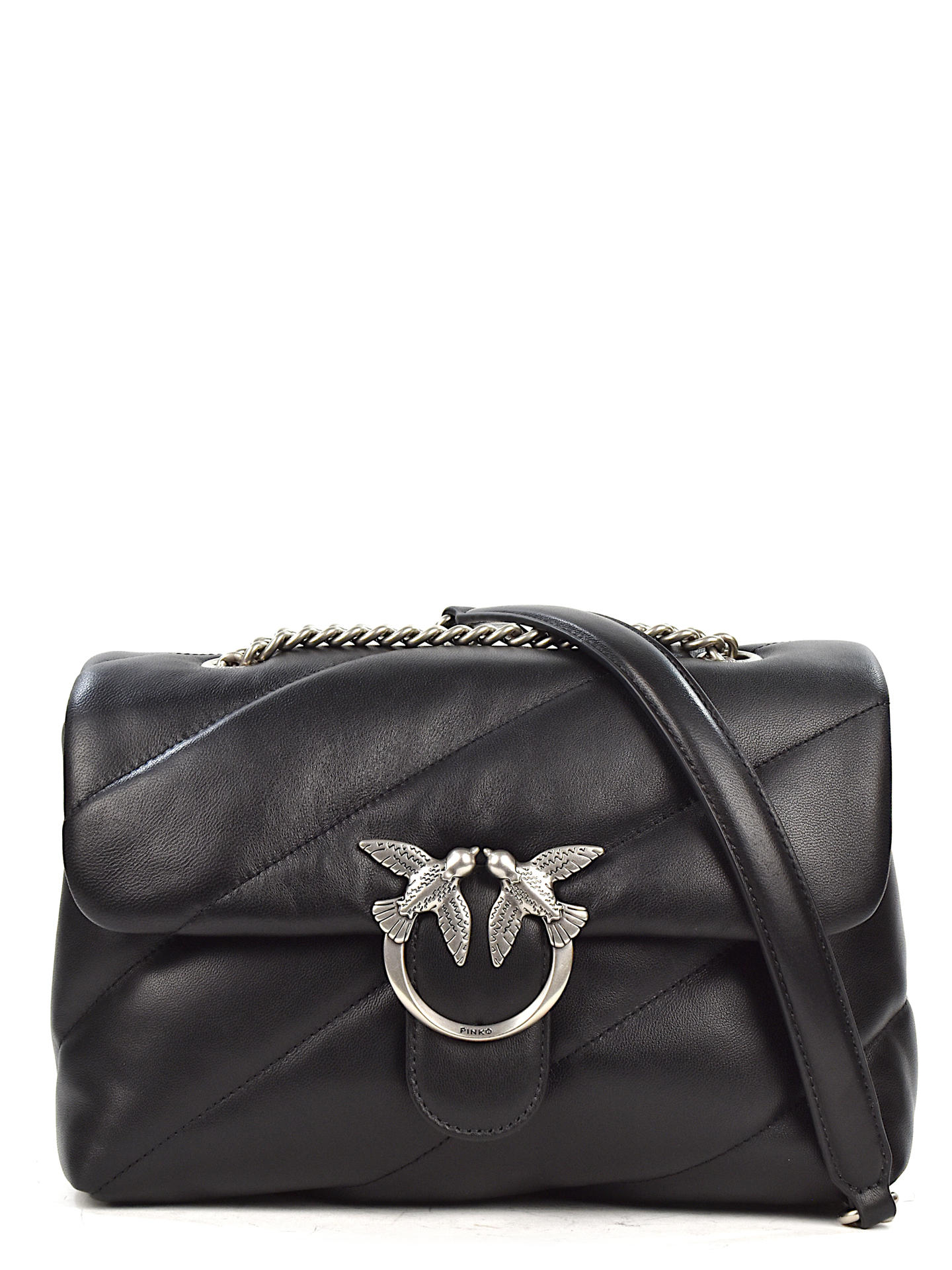 BORSA PINKO 100038A NERO/ARGENTO