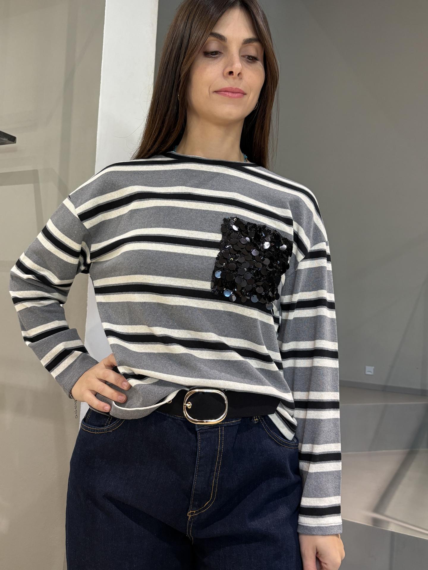 MAGLIA SUSY MIX 12541 GRIGIO