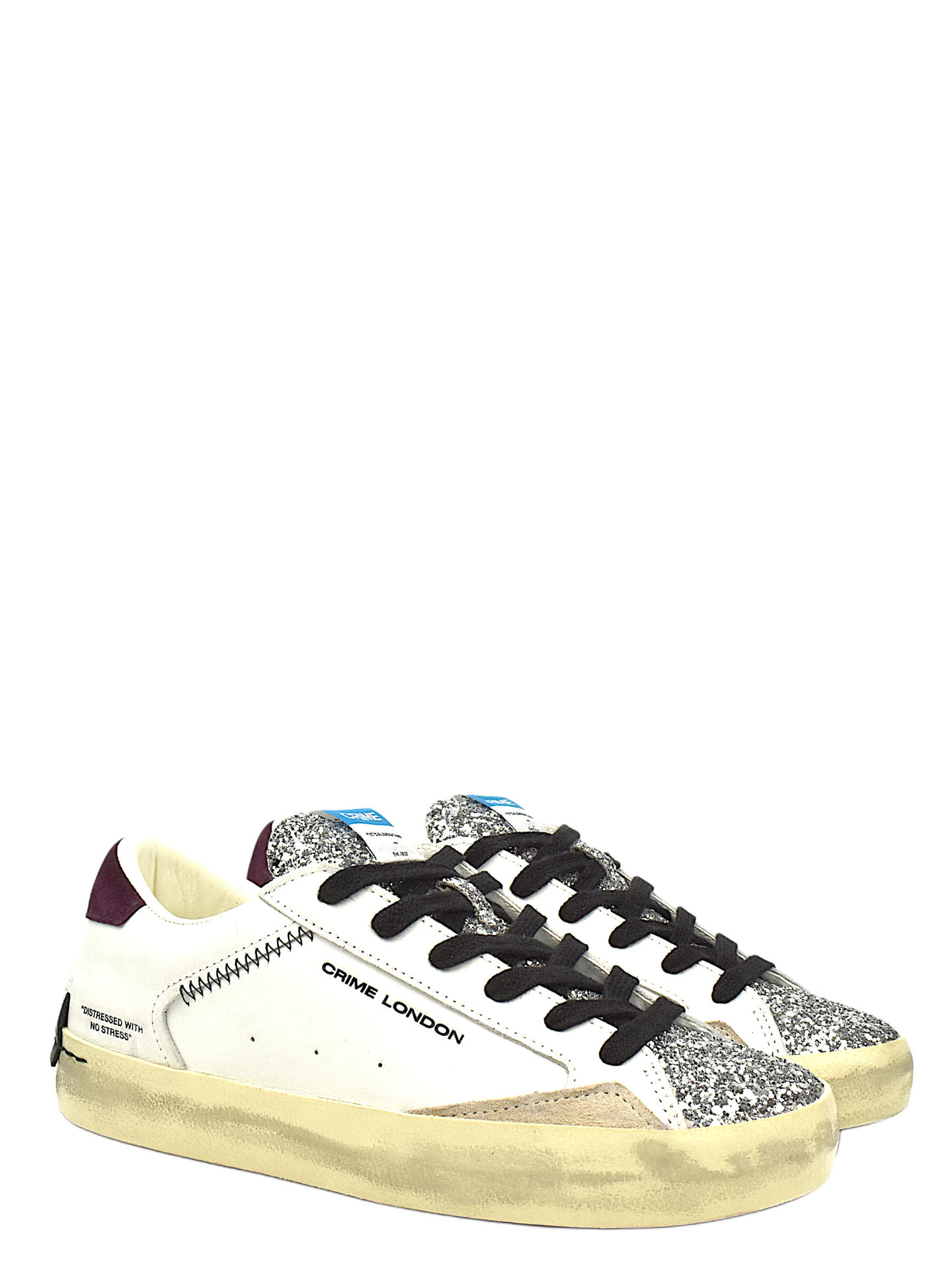 SNEAKERS CRIME LONDON 23005 BIANCO/ARGENTO