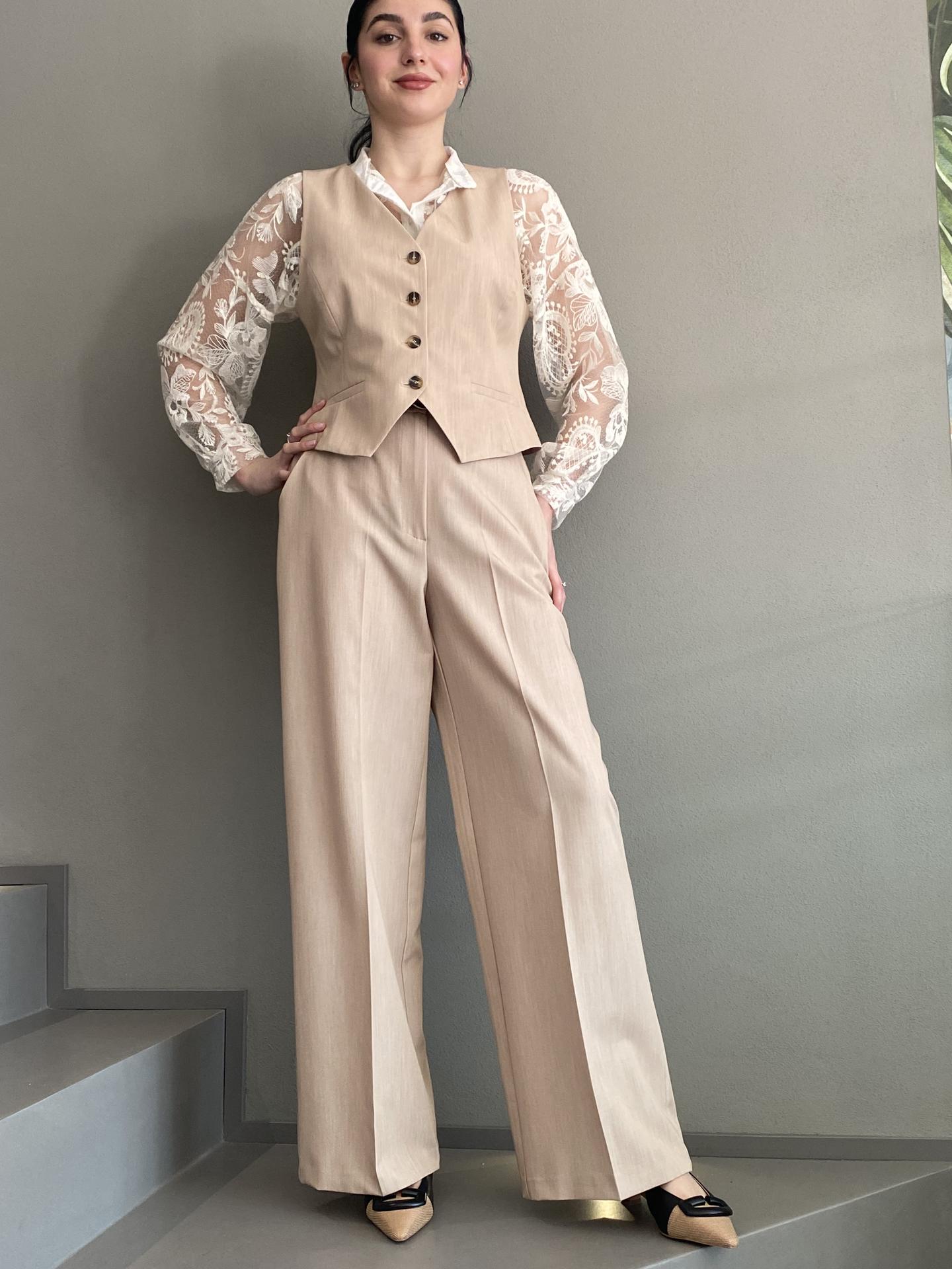 PANTALONE TENSIONE IN FIRENZE 24P1708 BEIGE