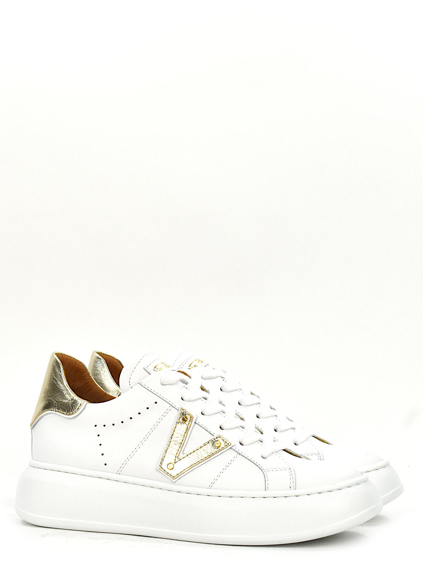 SNEAKERS VIA ROMA 15 4156 BIANCO/ORO