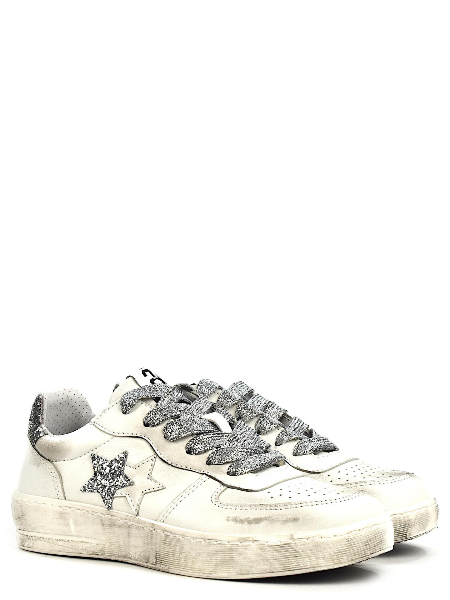 SNEAKERS 2STAR 4245 BIANCO/ARGENTO