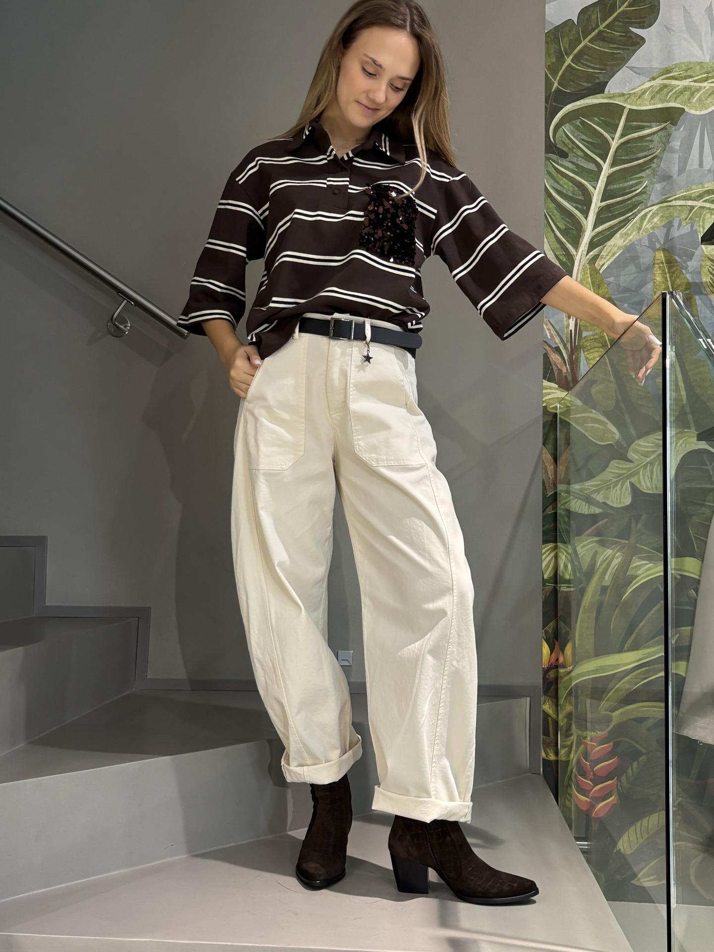 PANTALONE SUSY MIX 58300P27 BIANCO