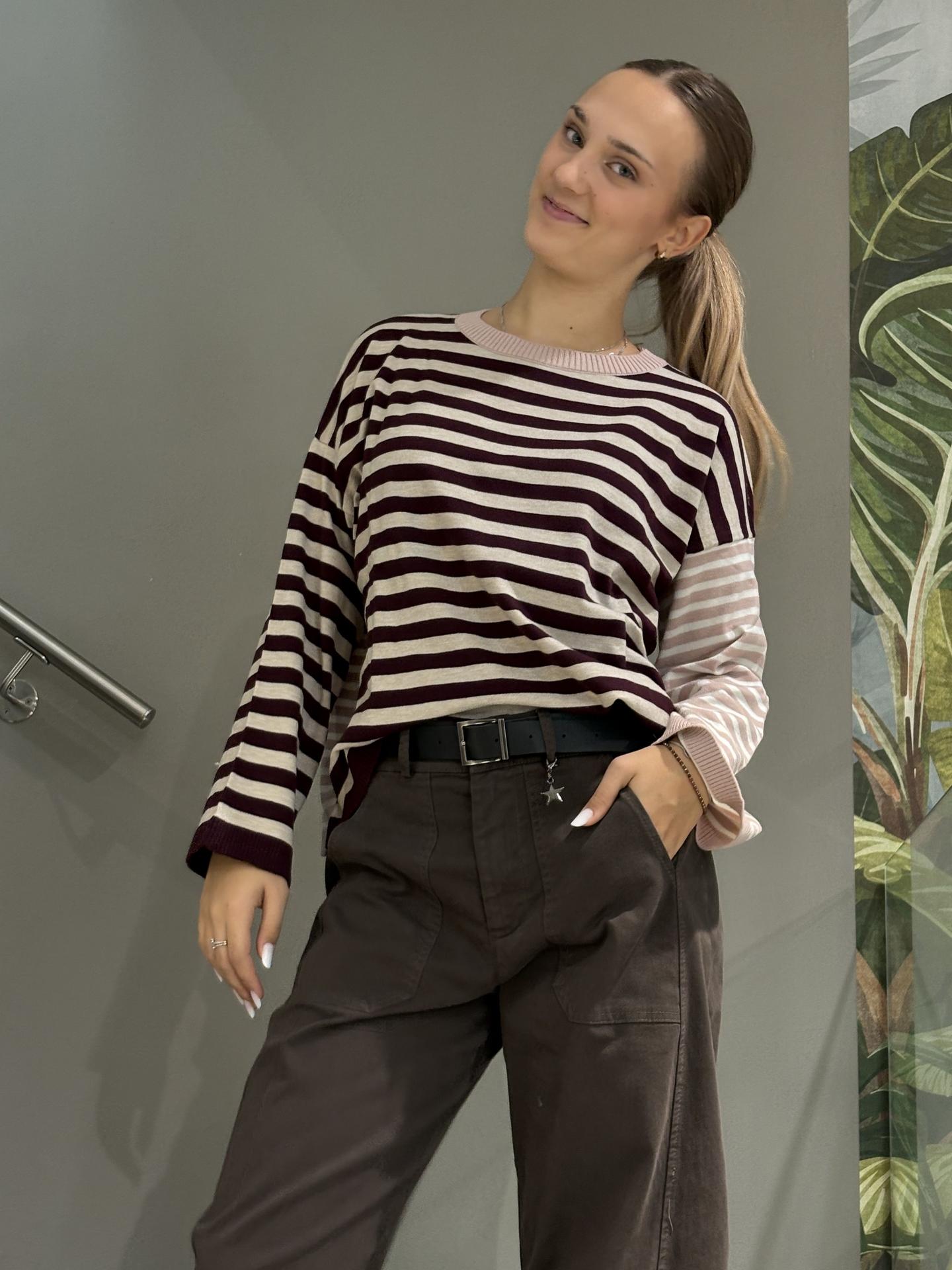 MAGLIA SUSY MIX AI51344 BORDEAUX
