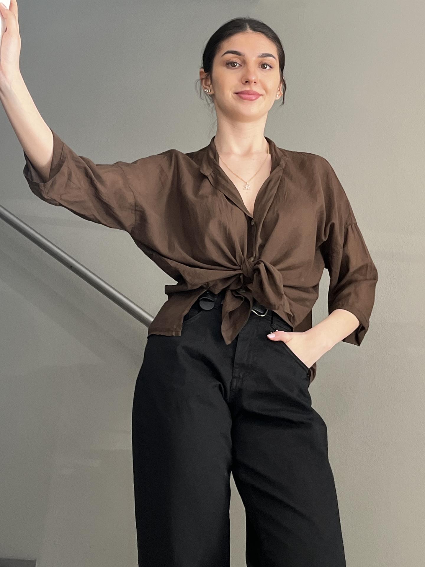 CAMICIA HAVEONE CFLN100 MARRONE