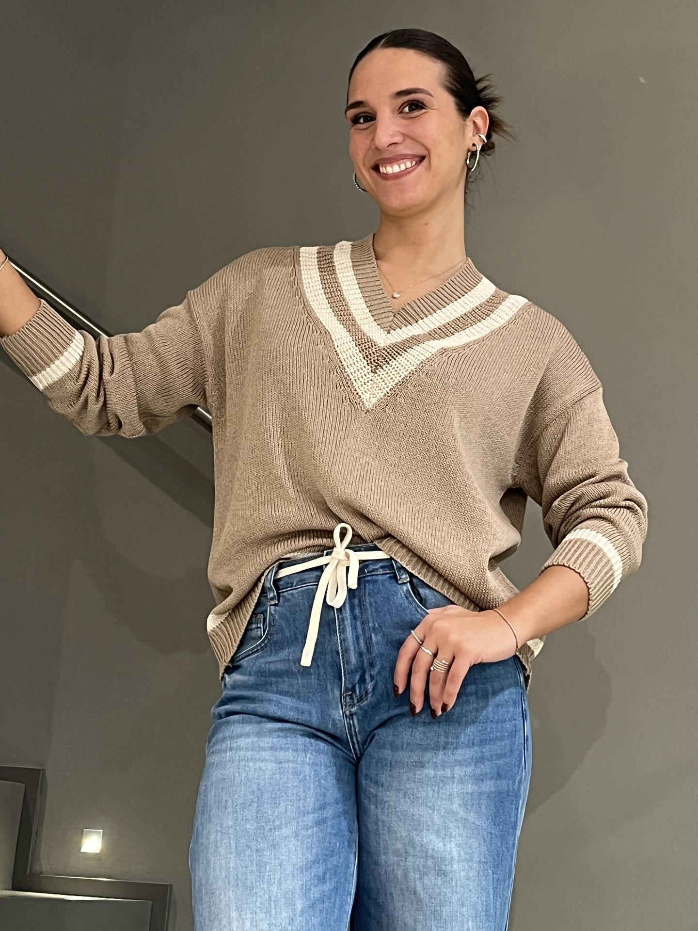 MAGLIA TENSIONE IN FIRENZE D90181 MARRONE