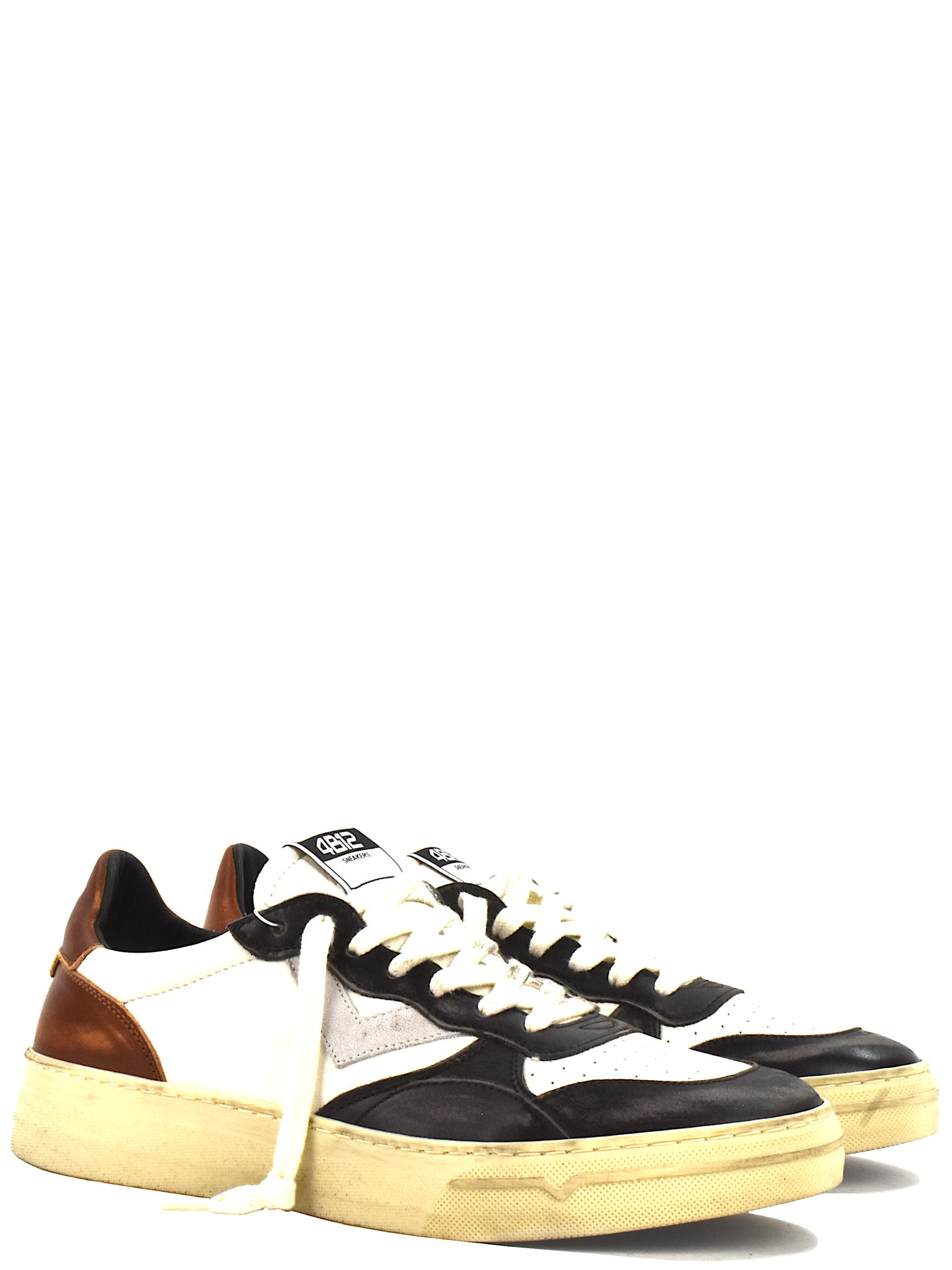 SNEAKERS 4B12 HYPERU114 BIANCO/CUOIO
