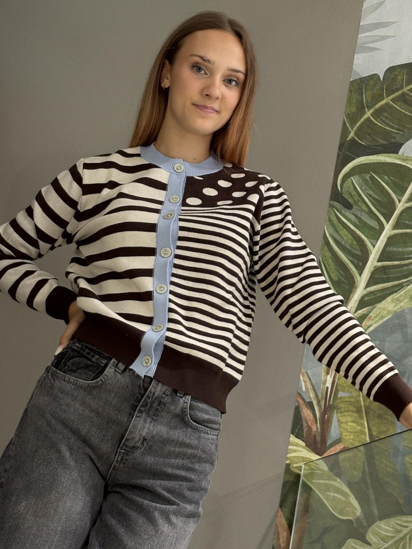 MAGLIA SUSY MIX M94078 AZZURRO