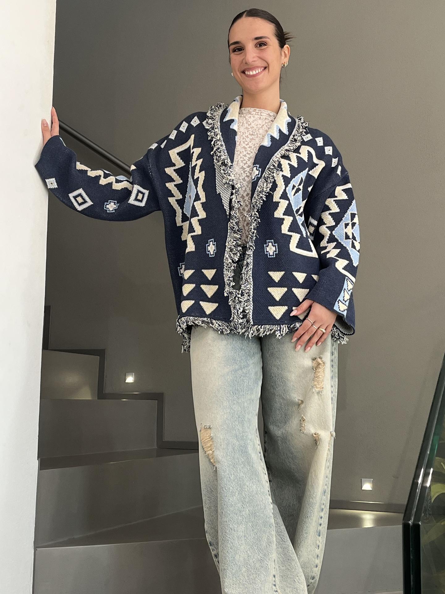 MAGLIA TENSIONE IN FIRENZE P6HMG22A414 BLUE