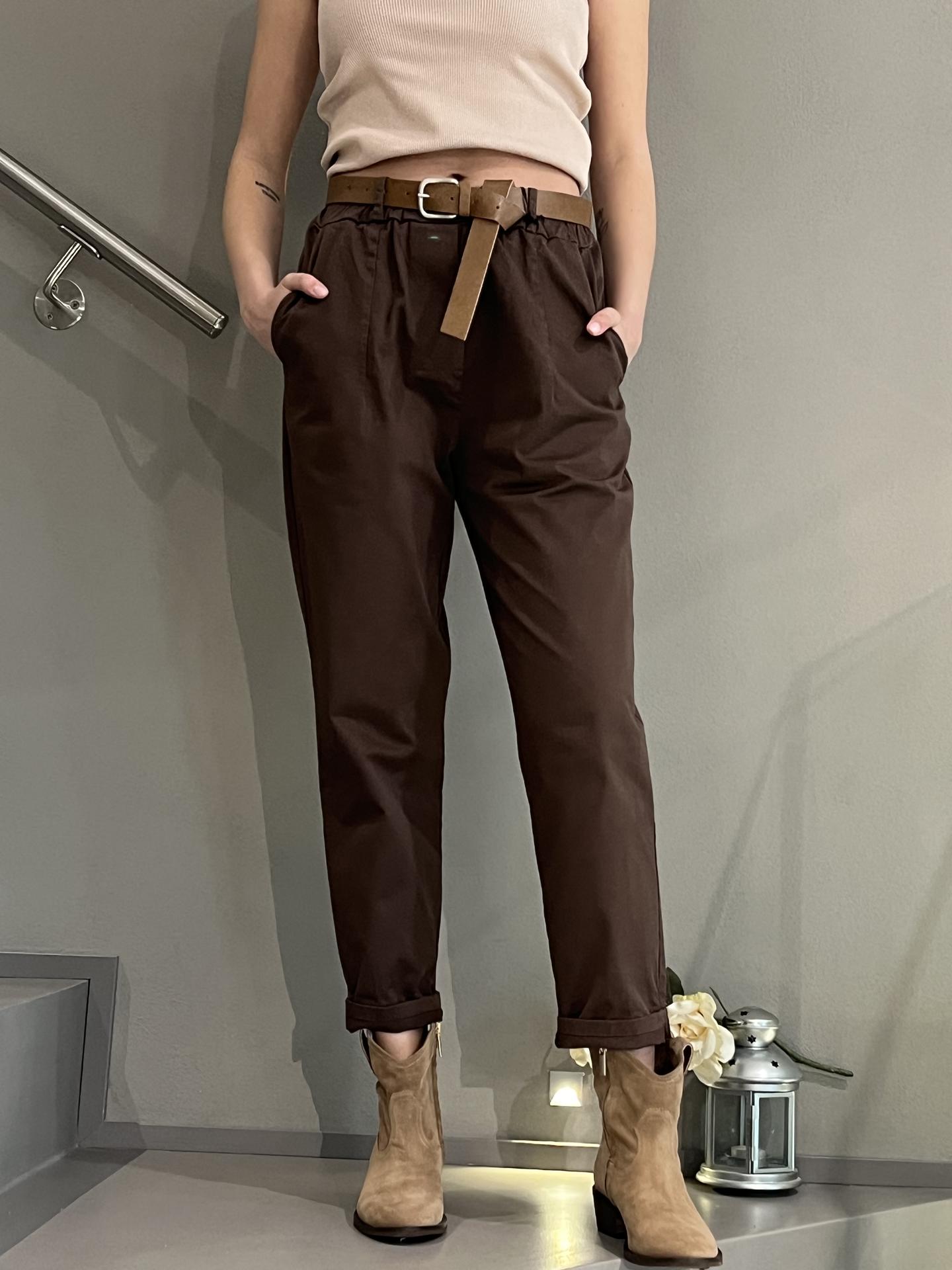 PANTALONE TENSIONE IN FIRENZE PA5138 MARRONE