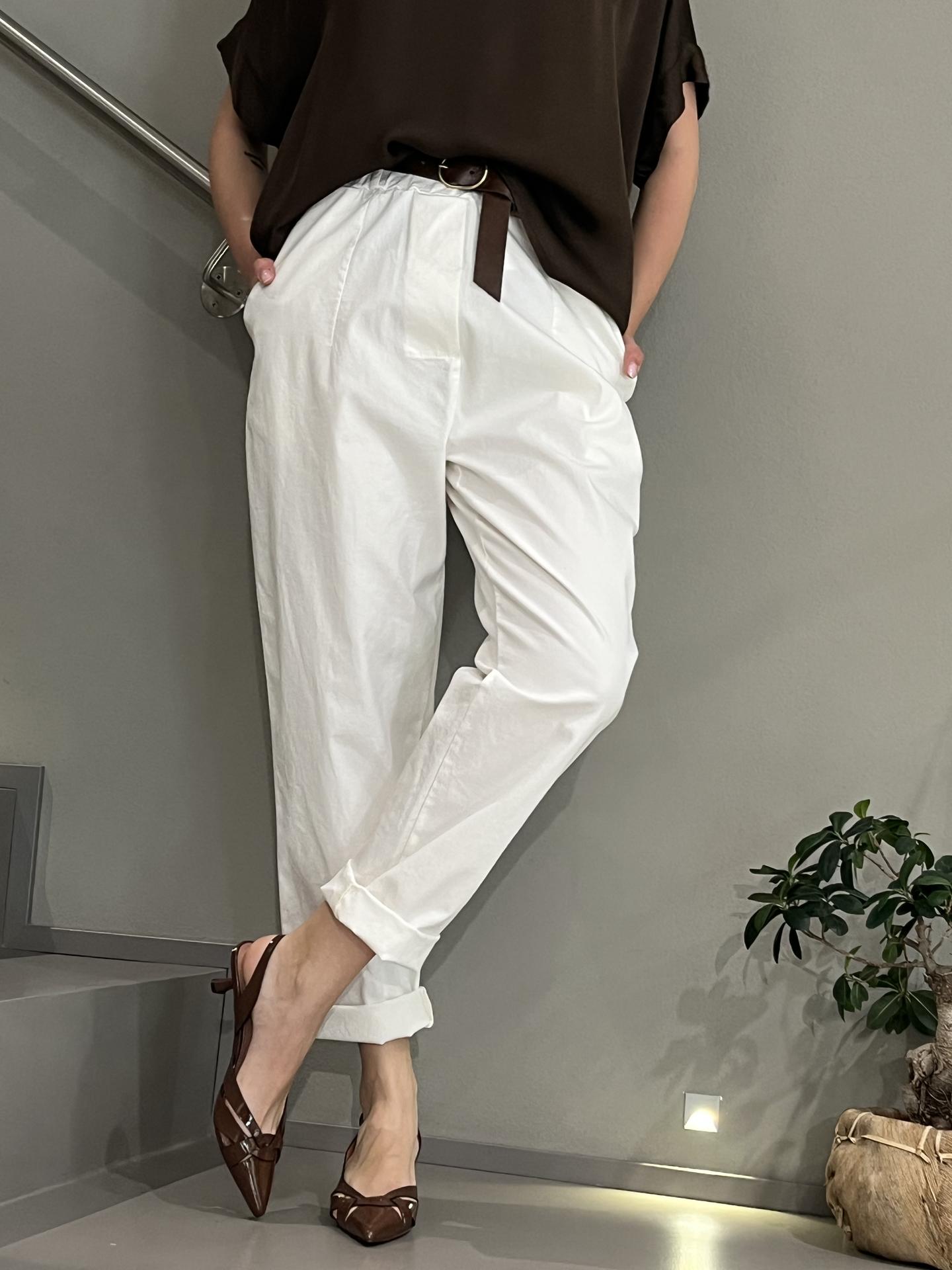 PANTALONE MOTEL PA5156L BIANCO