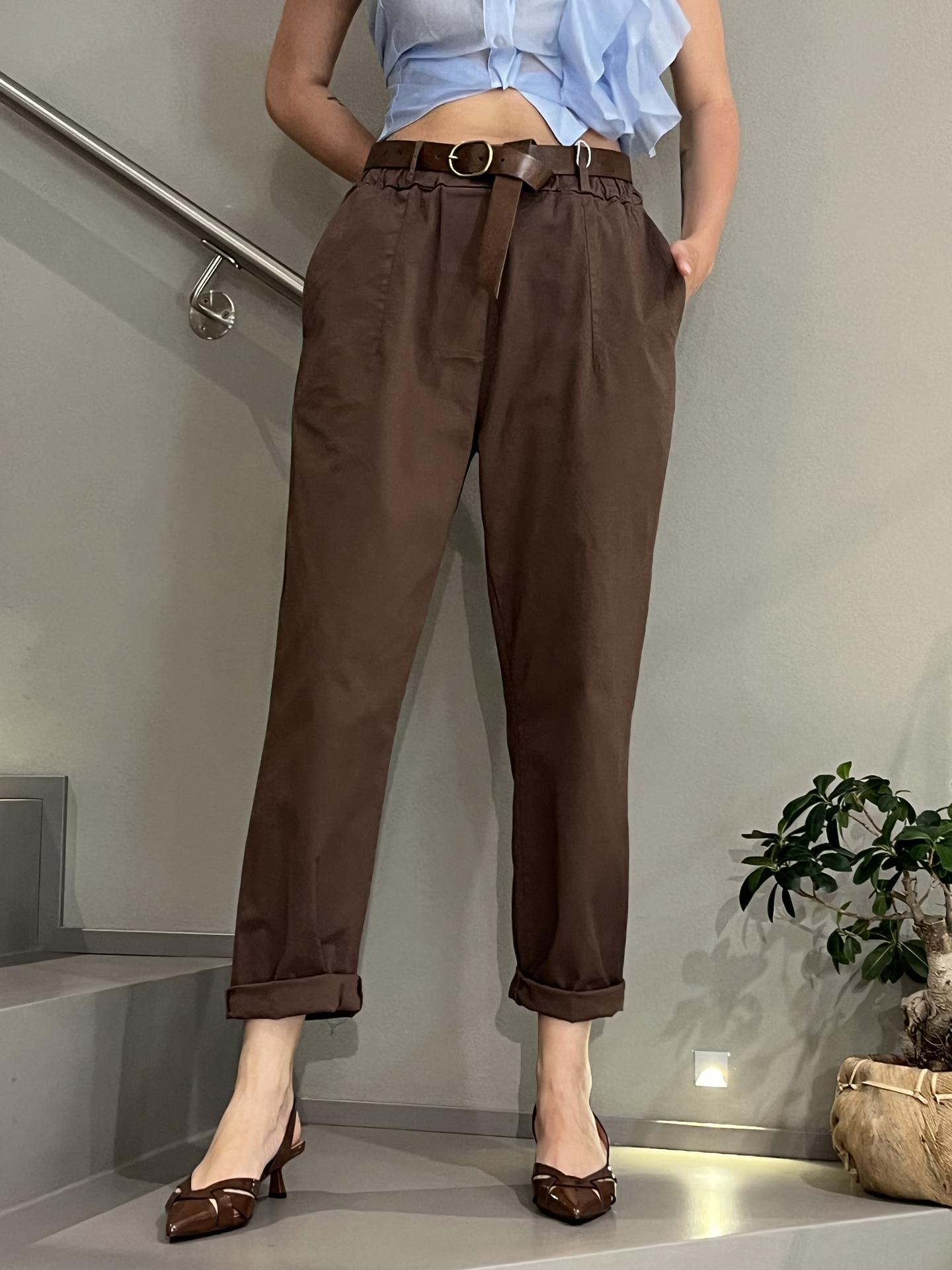 PANTALONE MOTEL PA5156L MARRONE