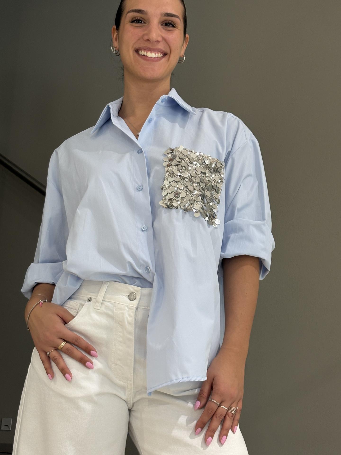 CAMICIA TENSIONE IN FIRENZE PE260048 AZZURRO