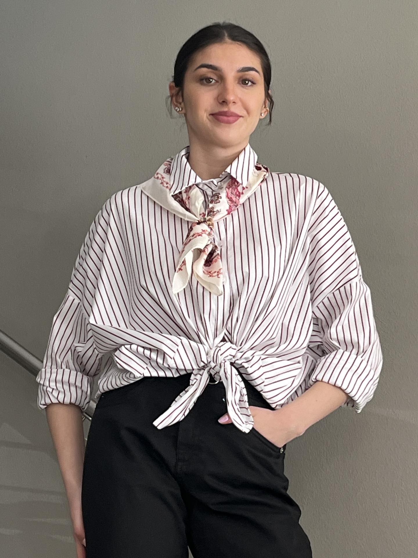 CAMICIA MOTEL S25C224 BORDEAUX