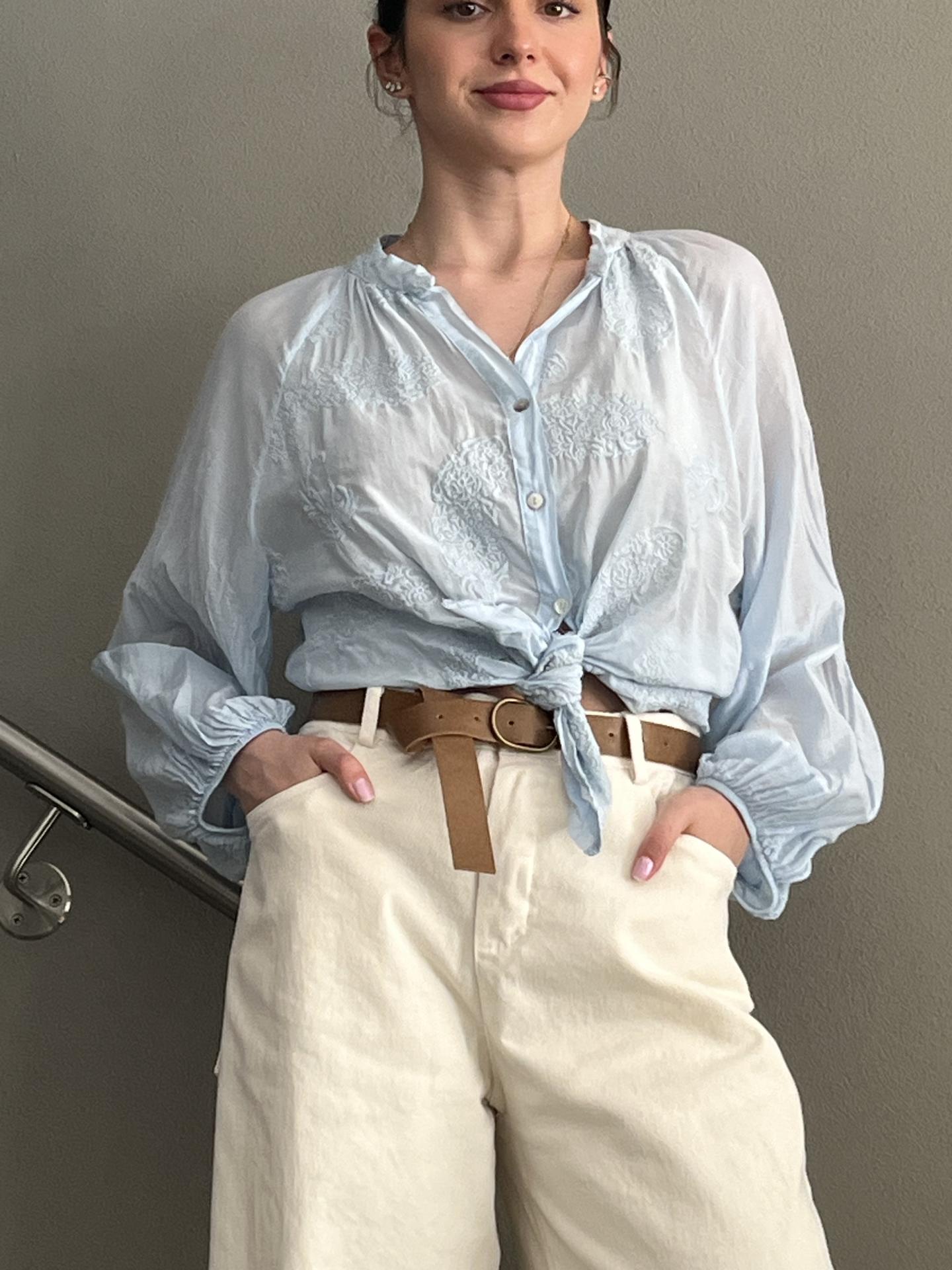 CAMICIA MOTEL S25C856 AZZURRO