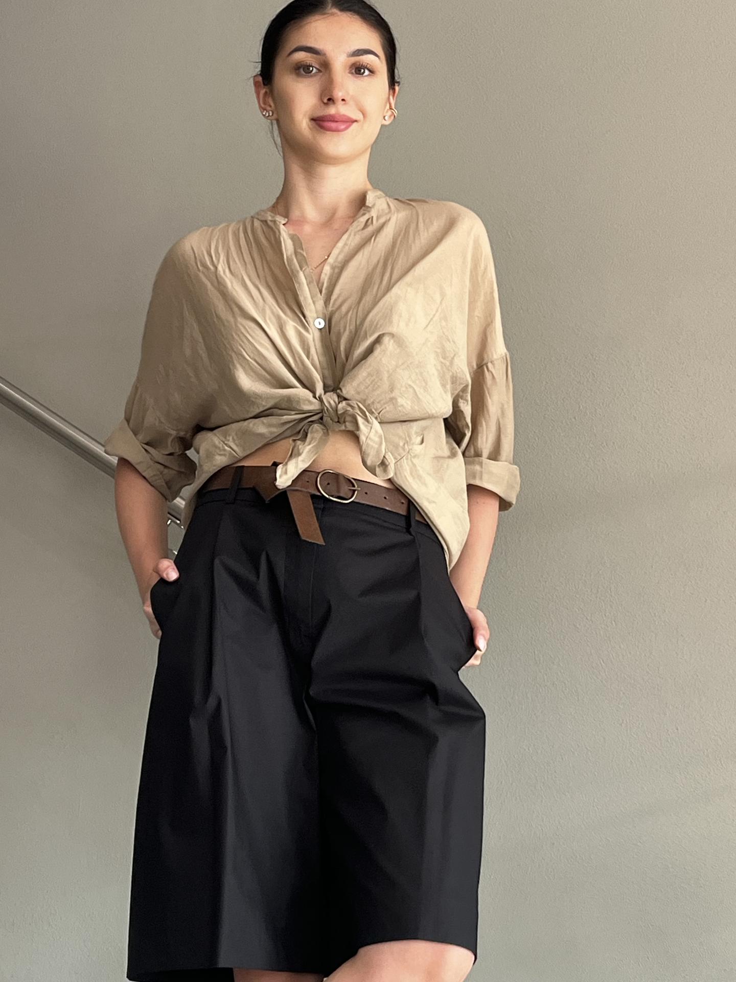 CAMICIA TENSIONE IN FIRENZE S25CB38 BEIGE