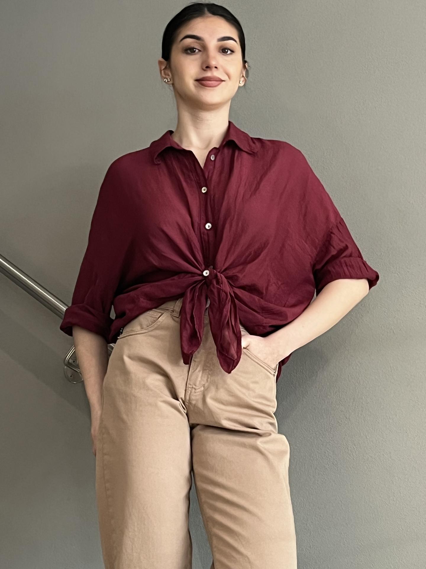 CAMICIA MOTEL S25CB72 BORDEAUX