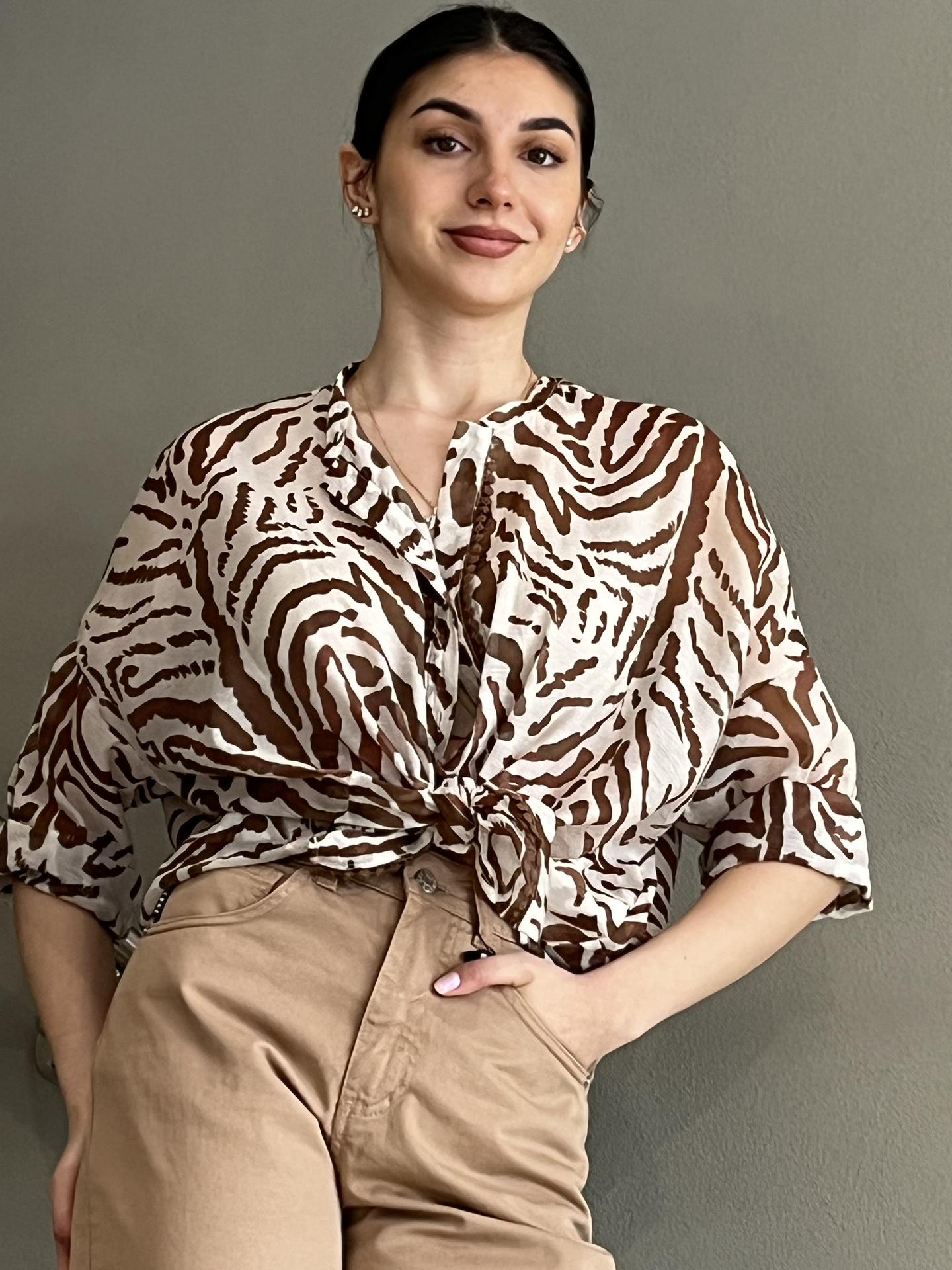 CAMICIA MOTEL S25CC82 MARRONE