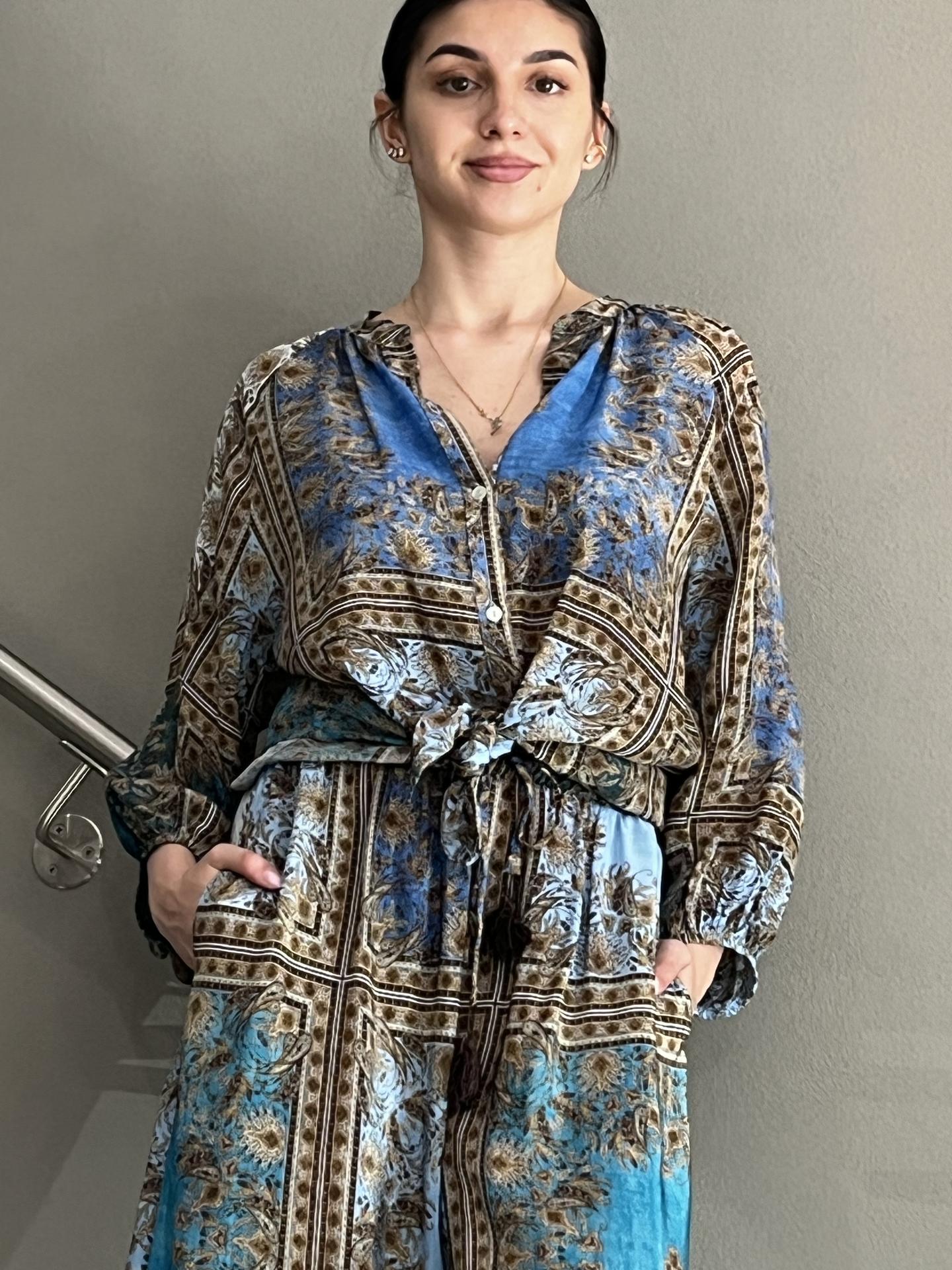CAMICIA MOTEL S25CE81 AZZURRO