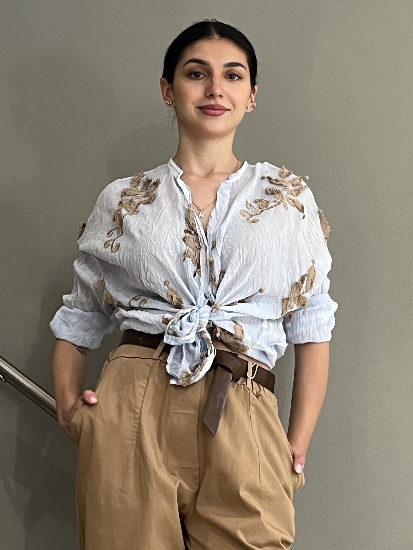 CAMICIA TENSIONE IN FIRENZE S25CH46 AZZURRO