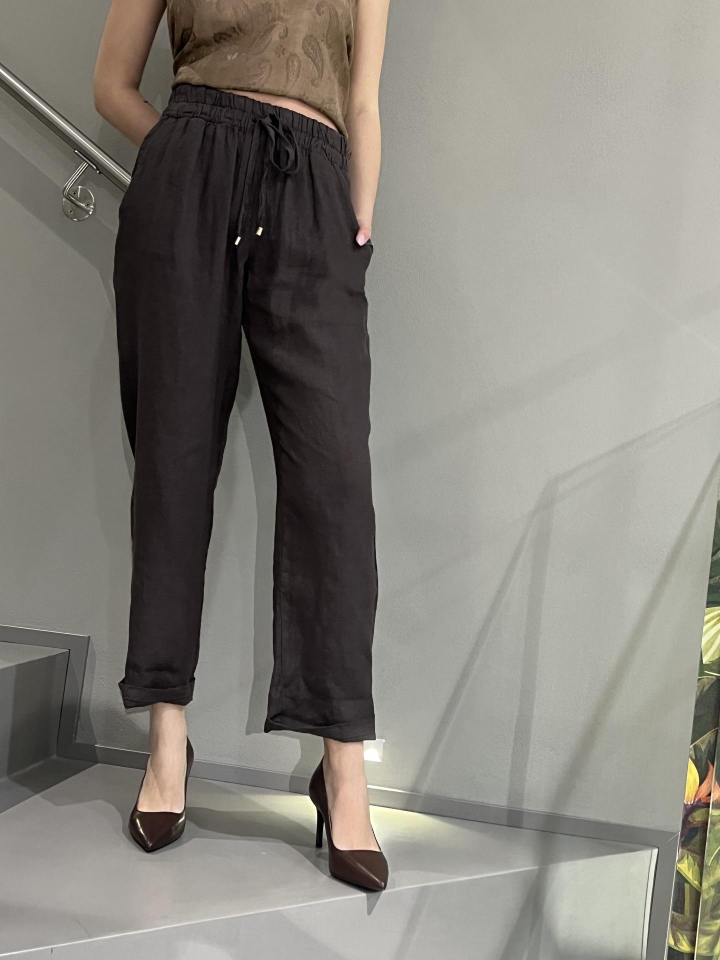 PANTALONE TENSIONE IN FIRENZE S25P23 MARRONE