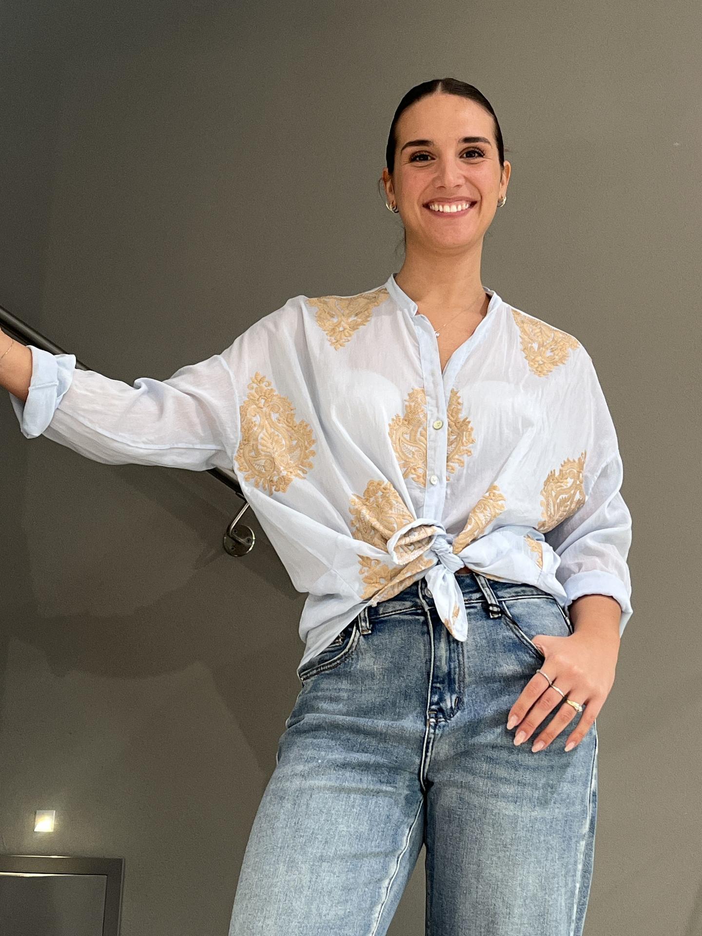 CAMICIA MOTEL S26C897 AZZURRO