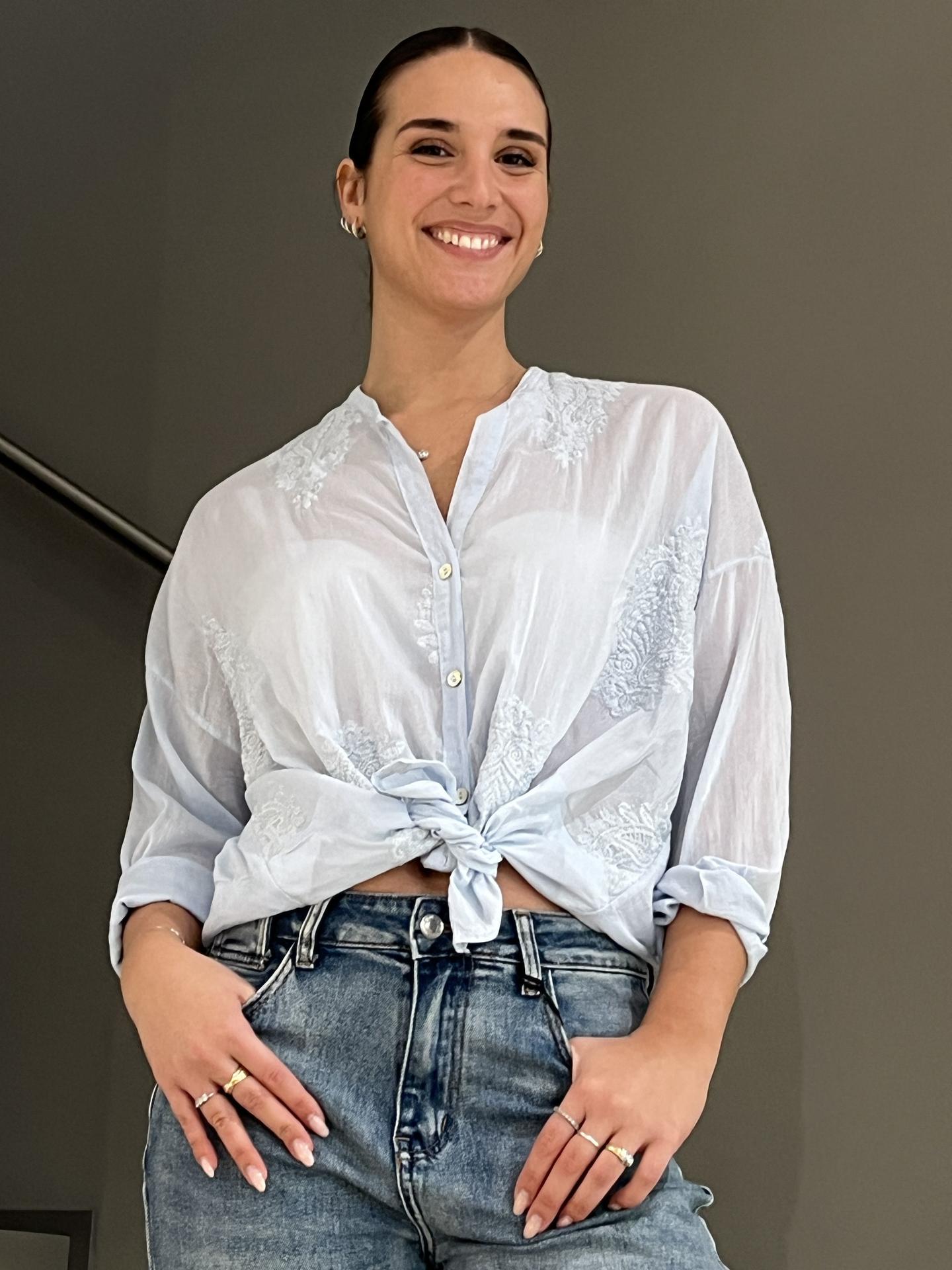 CAMICIA MOTEL S26C898 AZZURRO