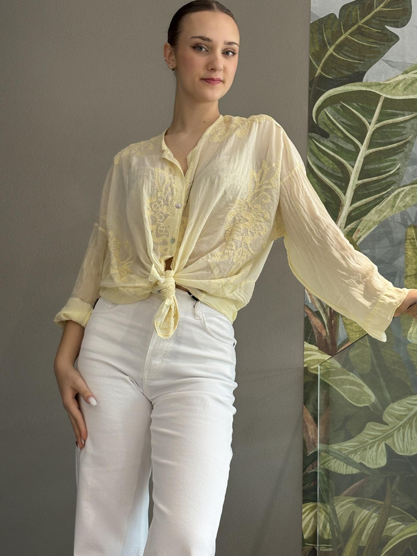 CAMICIA TENSIONE IN FIRENZE S26C903 GIALLO