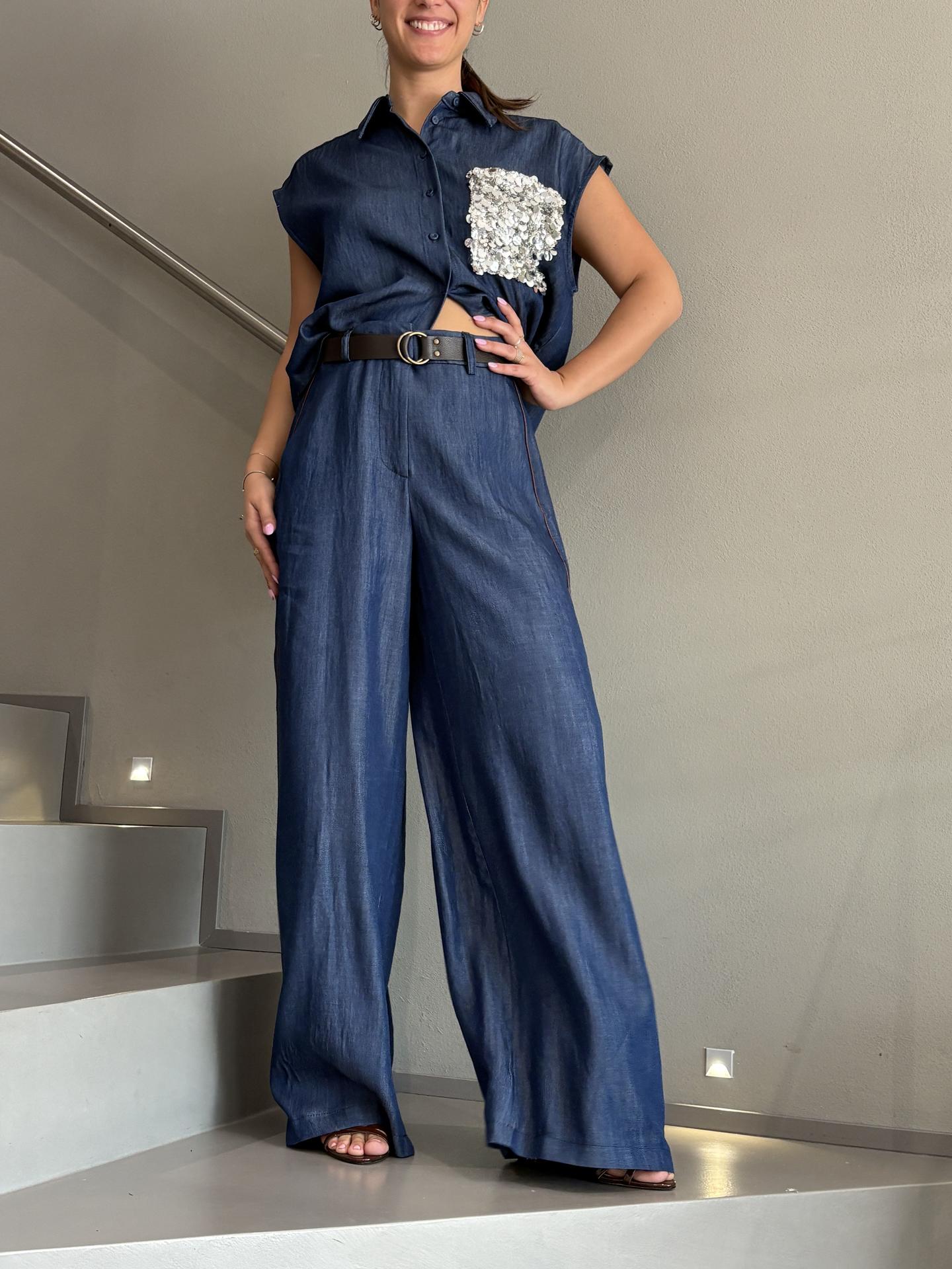 JEANS TENSIONE IN FIRENZE S26PD19 BLUE