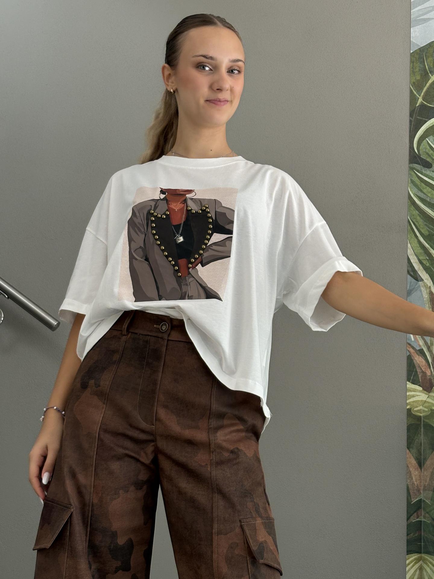 T-SHIRT SUSY MIX SH004938 BIANCO