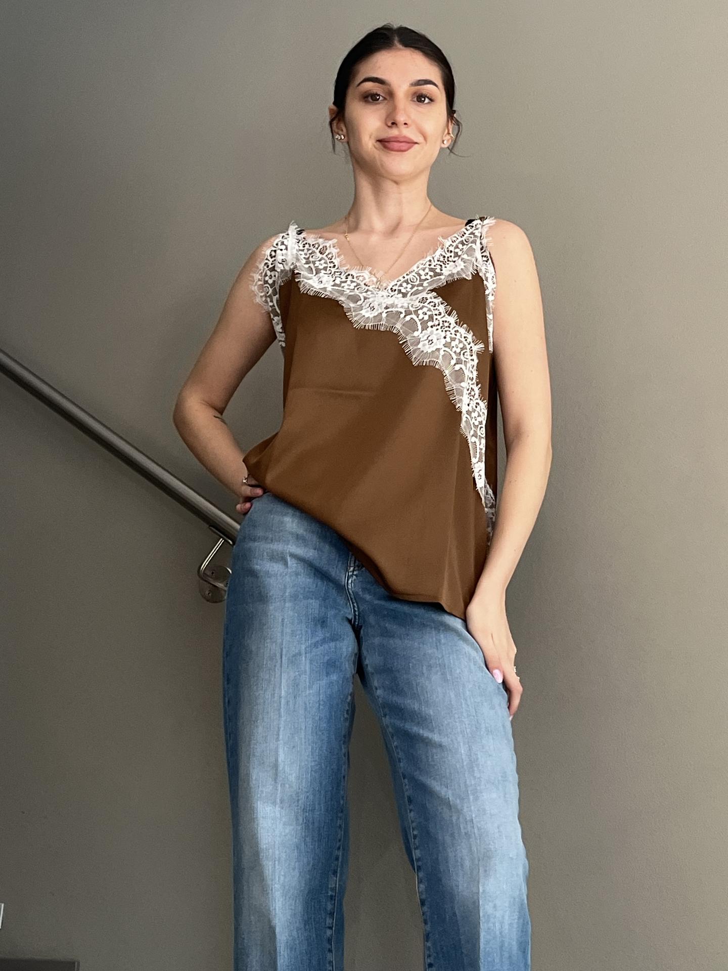 MAGLIA SUSY STAR ST2502 MARRONE