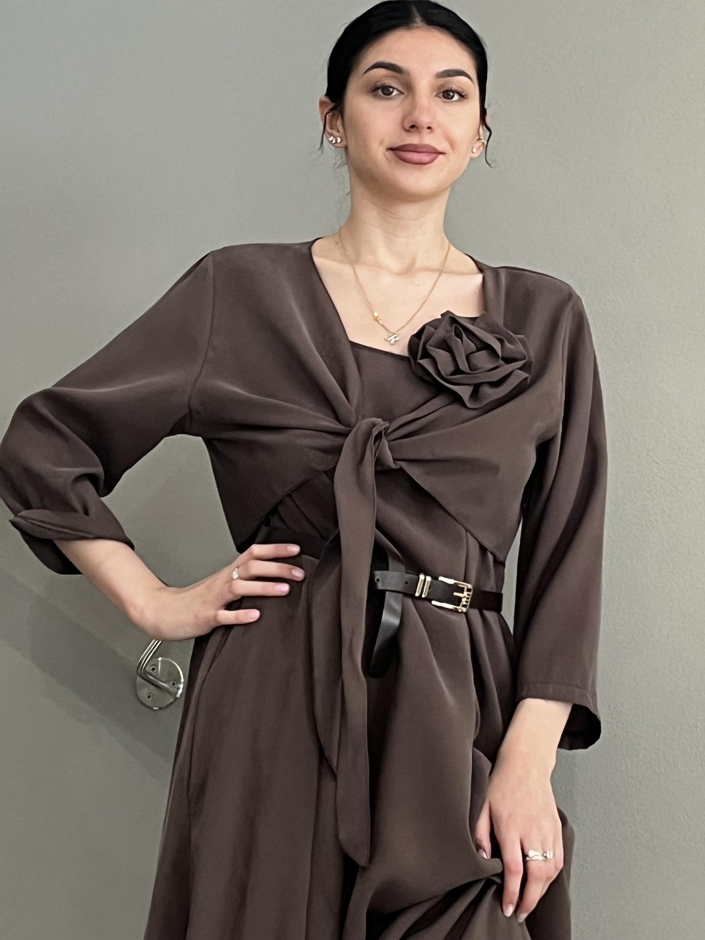 MAGLIA SUSY STAR ST32418 MARRONE
