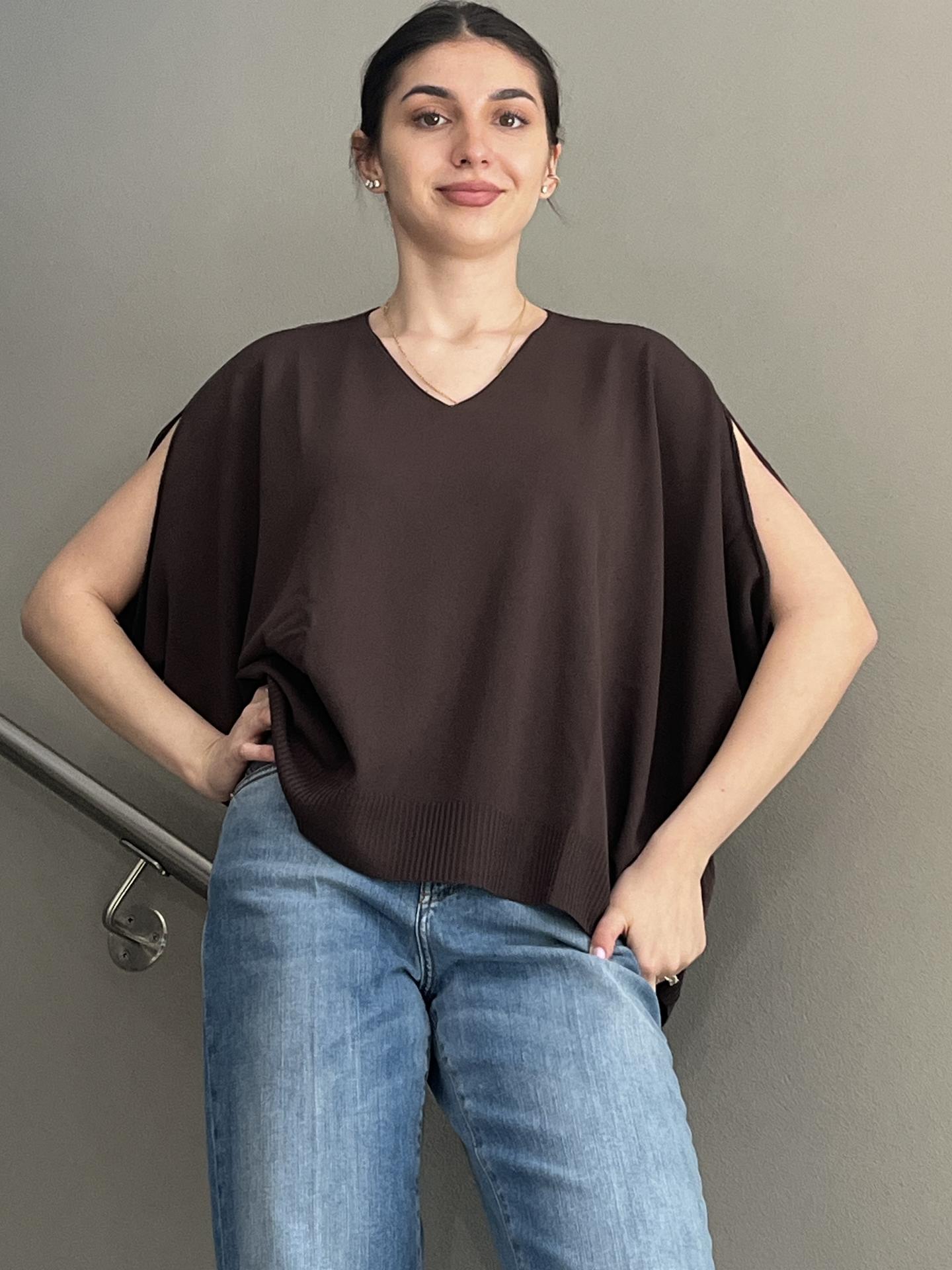 MAGLIA SUSY STAR ST52154 MARRONE