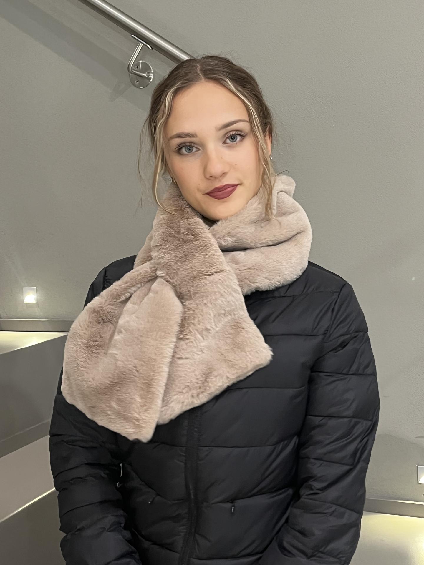 SCIARPA RINO&PELLE STIP BEIGE