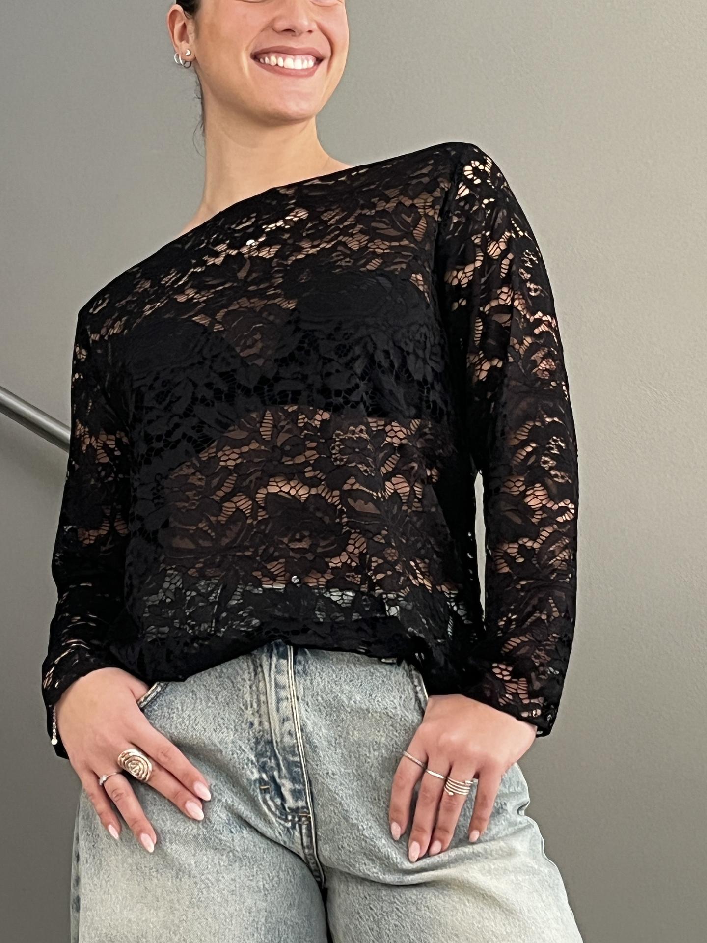 MAGLIA SUSY STAR STL362PIZZO NERO