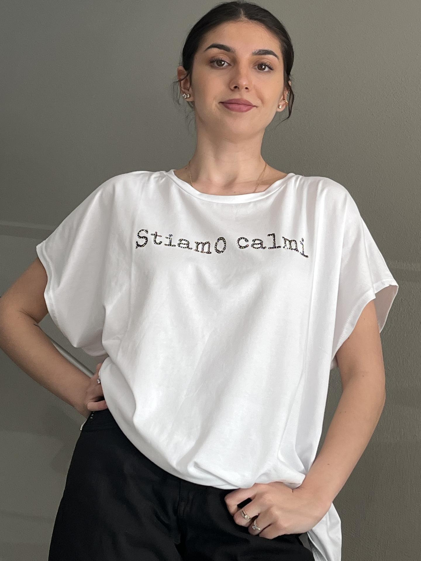 T-SHIRT SUSY STAR STM228 BIANCO