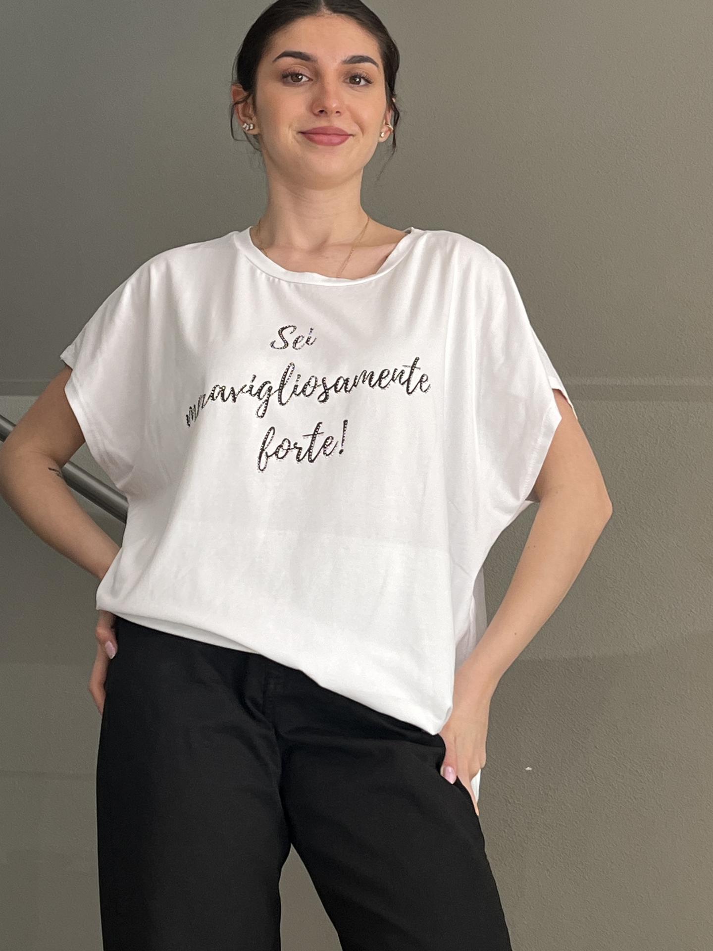 T-SHIRT SUSY STAR STM232 BIANCO