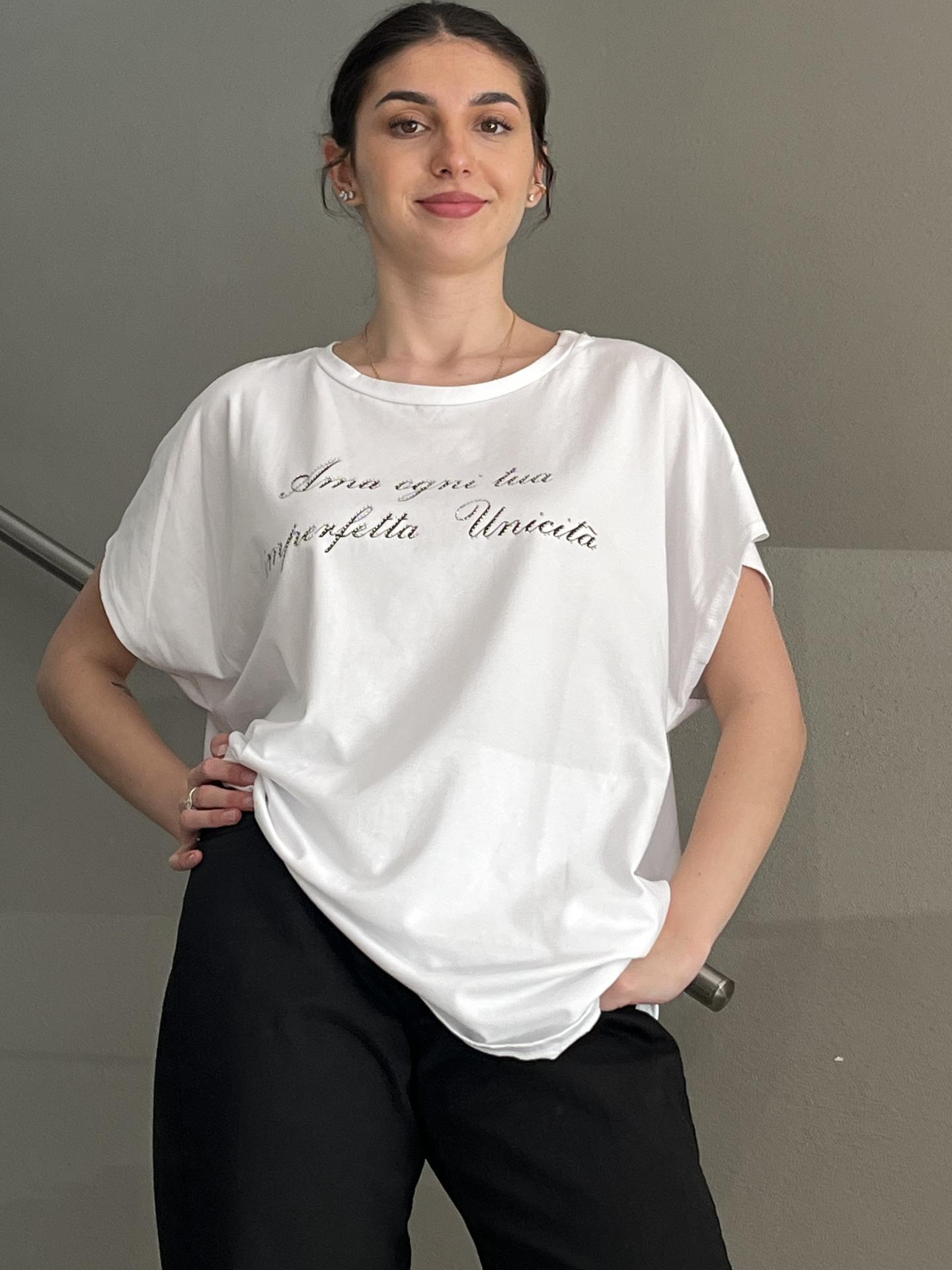 T-SHIRT SUSY STAR STM234 BIANCO
