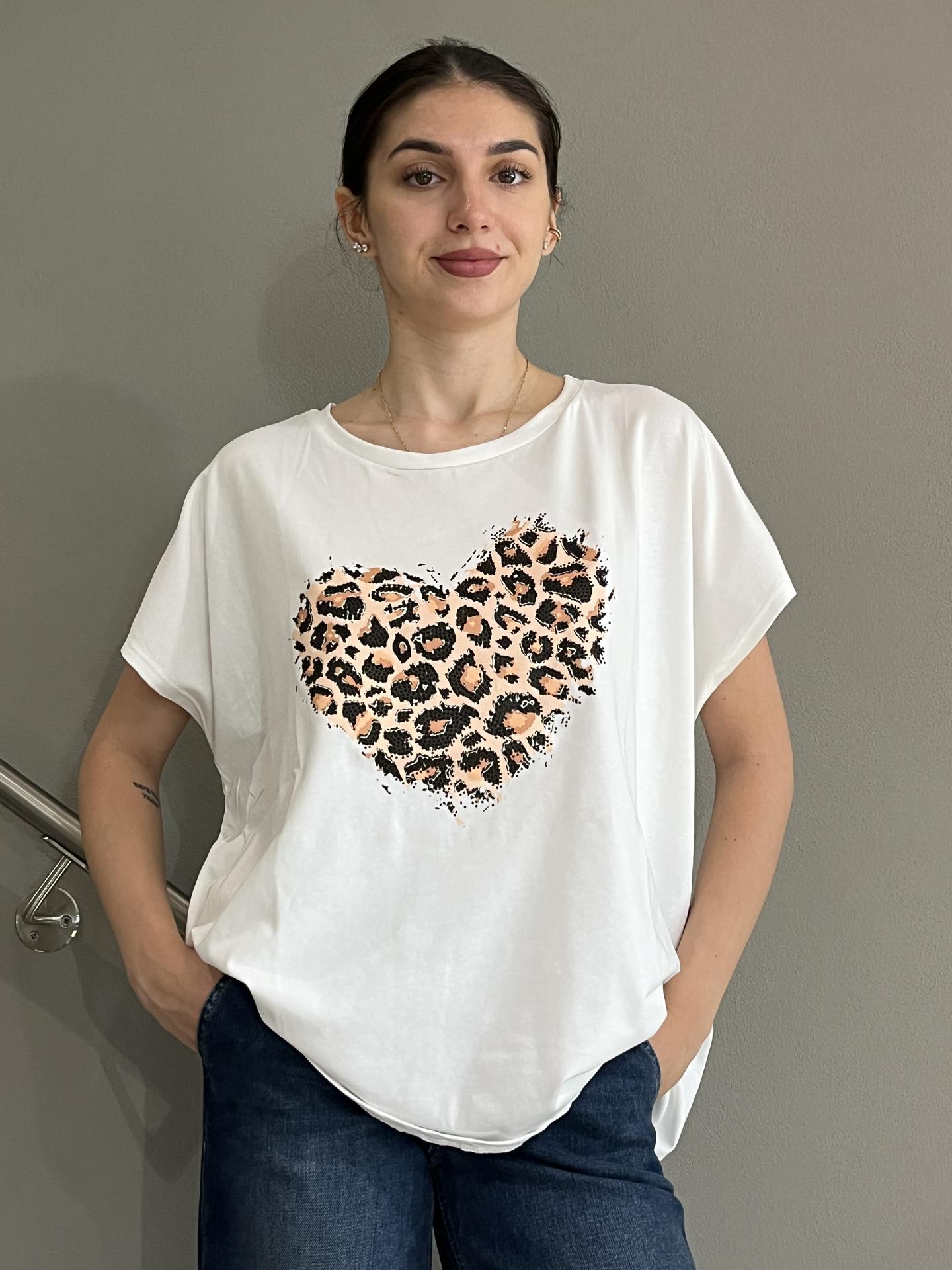 T-SHIRT SUSY STAR STM258 BIANCO