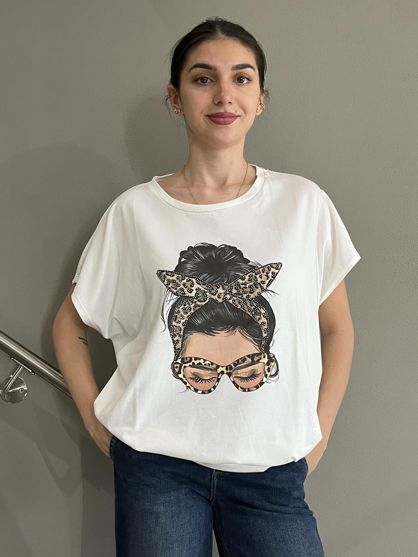 T-SHIRT SUSY STAR STM2611 BIANCO