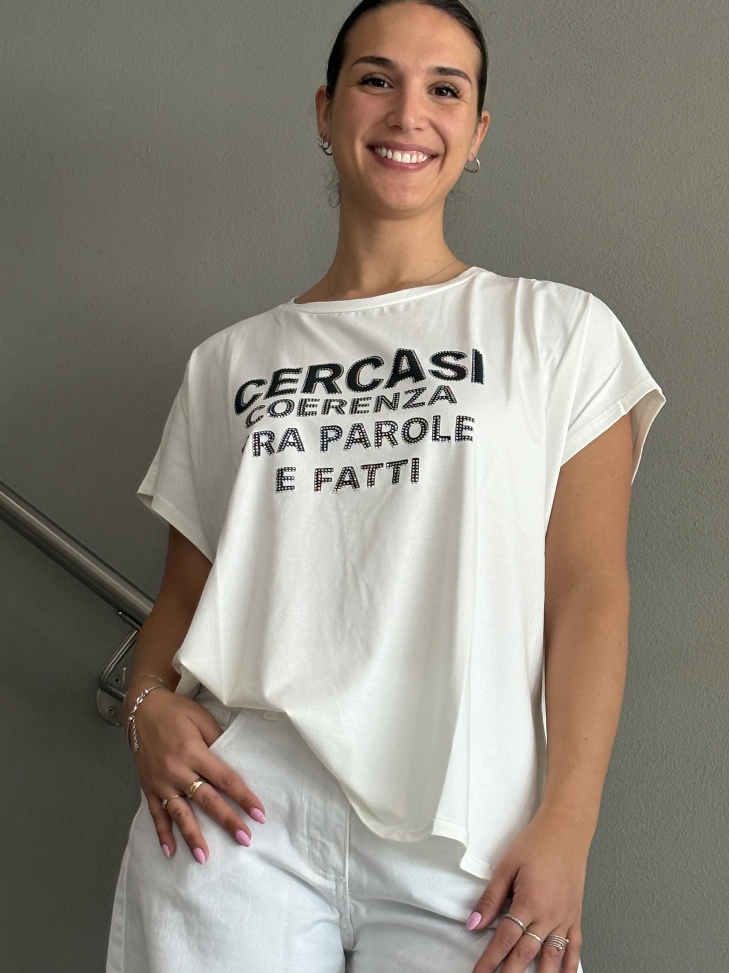 T-SHIRT SUSY STAR STM274 BIANCO