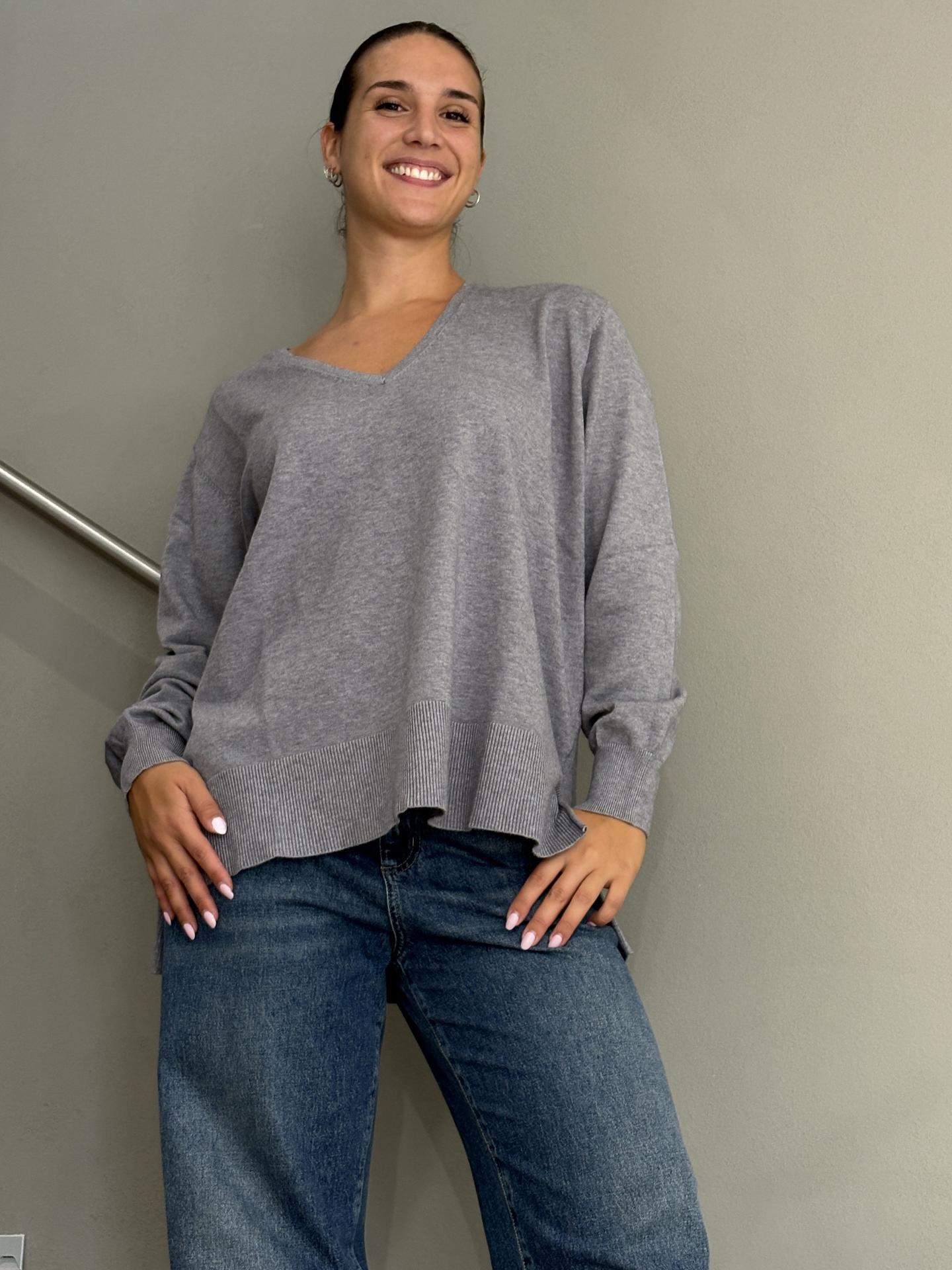 MAGLIA SUSY STAR STM303 GRIGIO