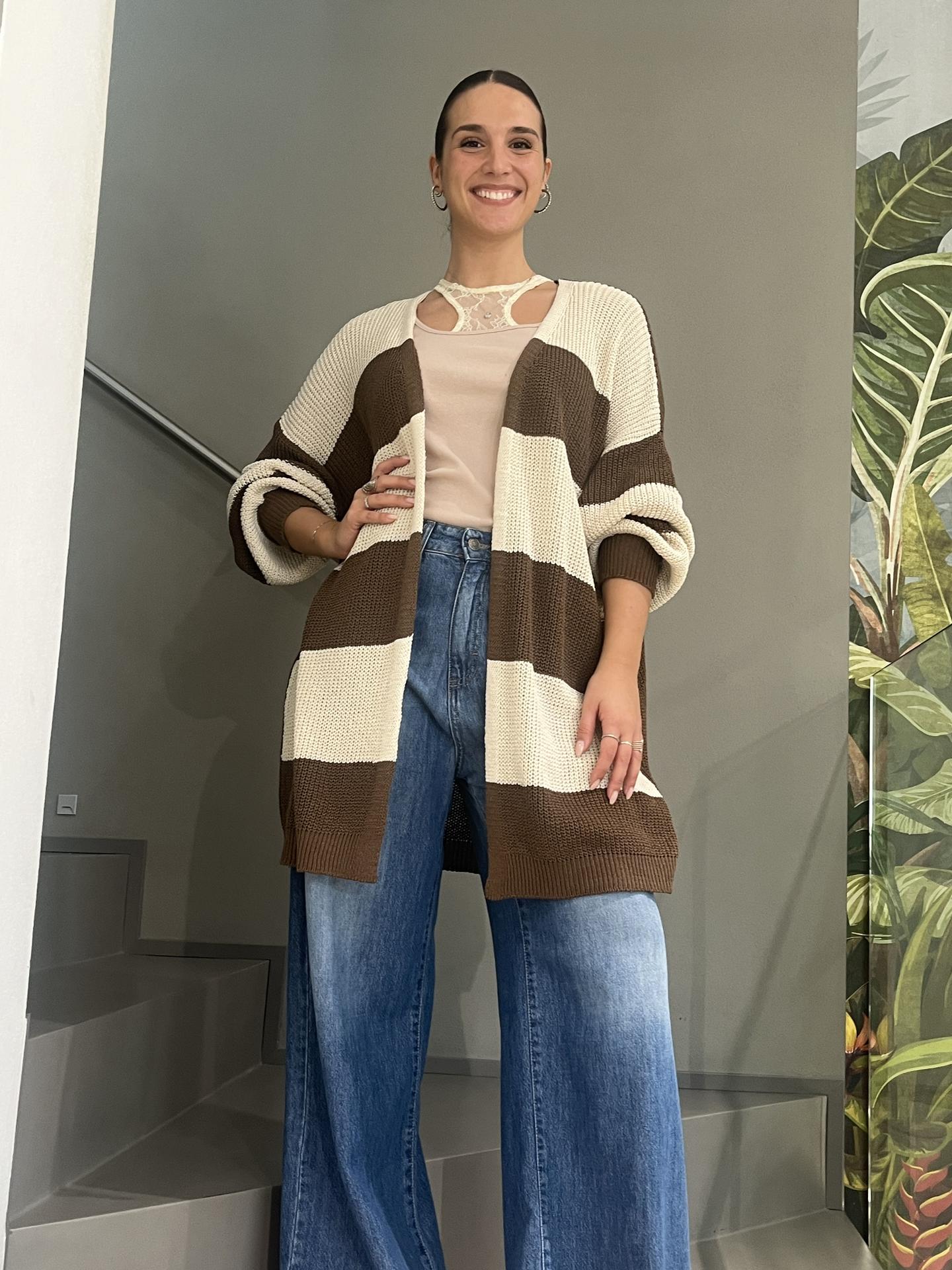 MAGLIA SUSY STAR STW26055 MARRONE