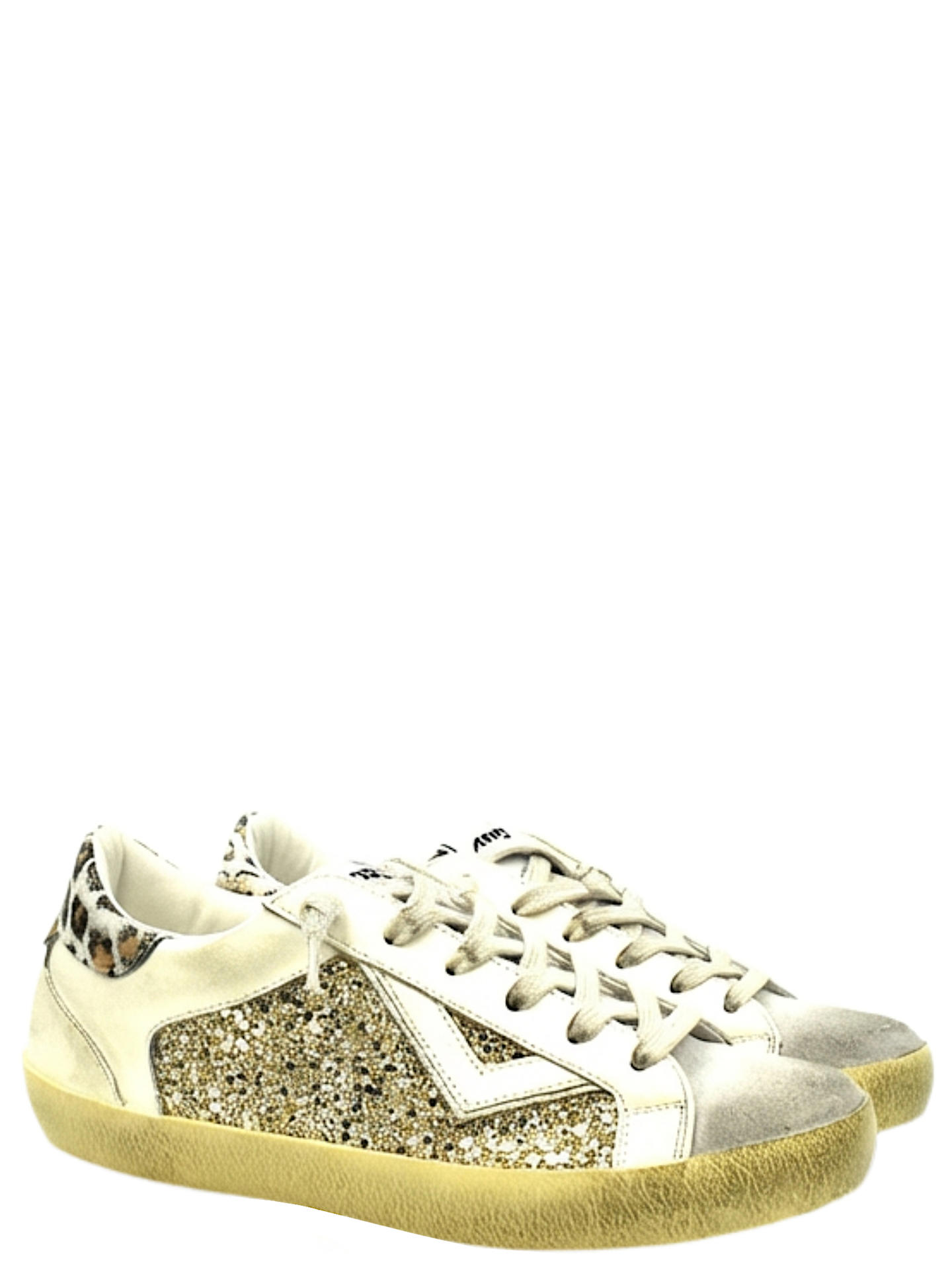 SNEAKERS 4B12 SUPRIMED8006 BIANCO/ORO