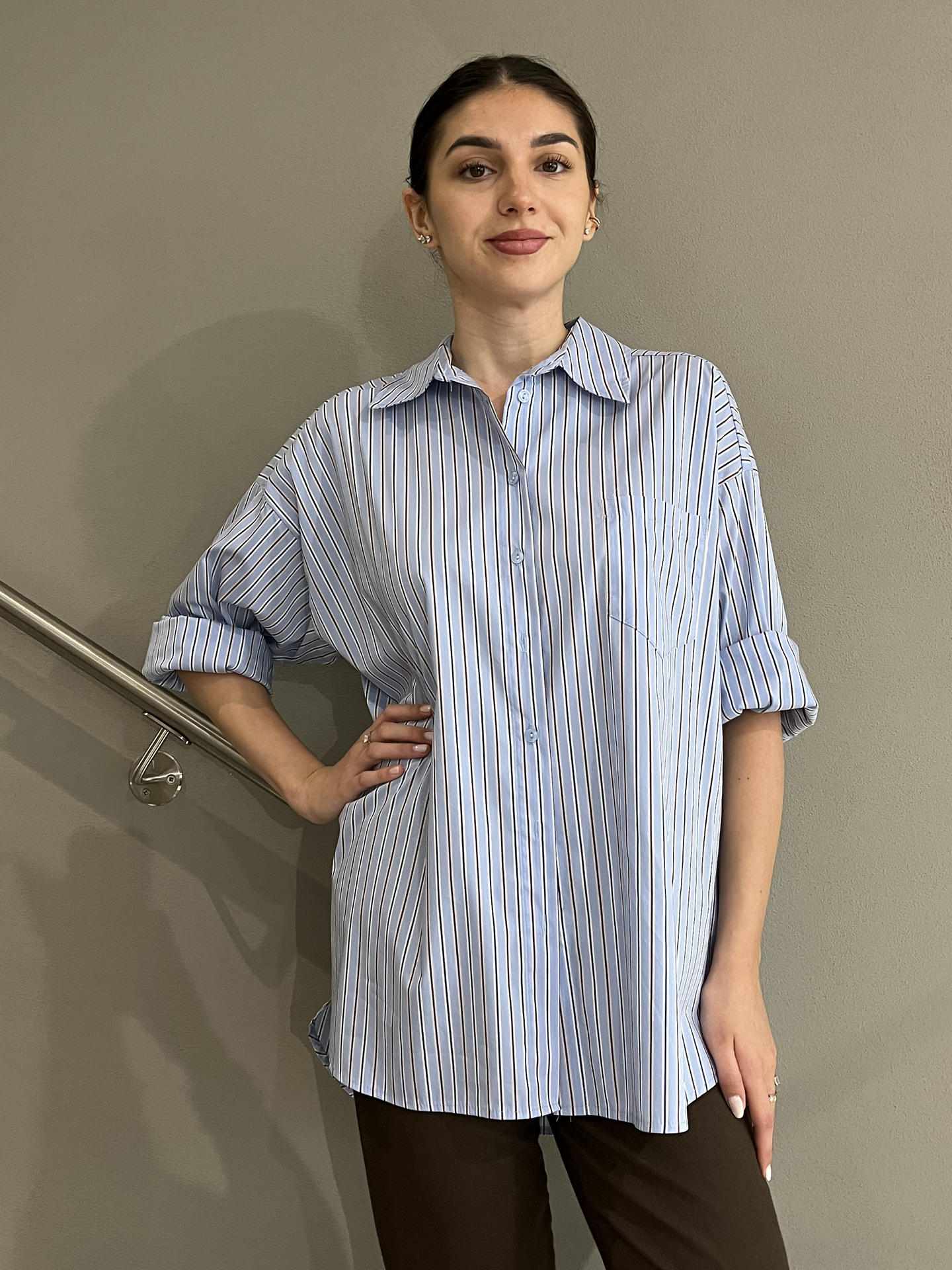 CAMICIA TENSIONE IN FIRENZE W25C190 AZZURRO