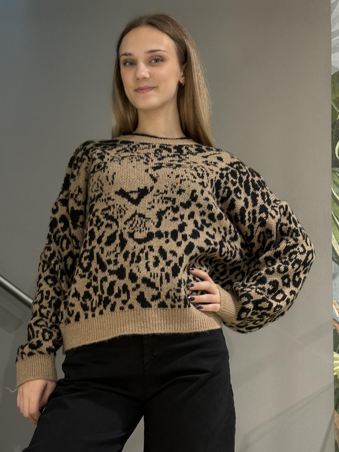 MAGLIA SUSY MIX W6332 MARRONE